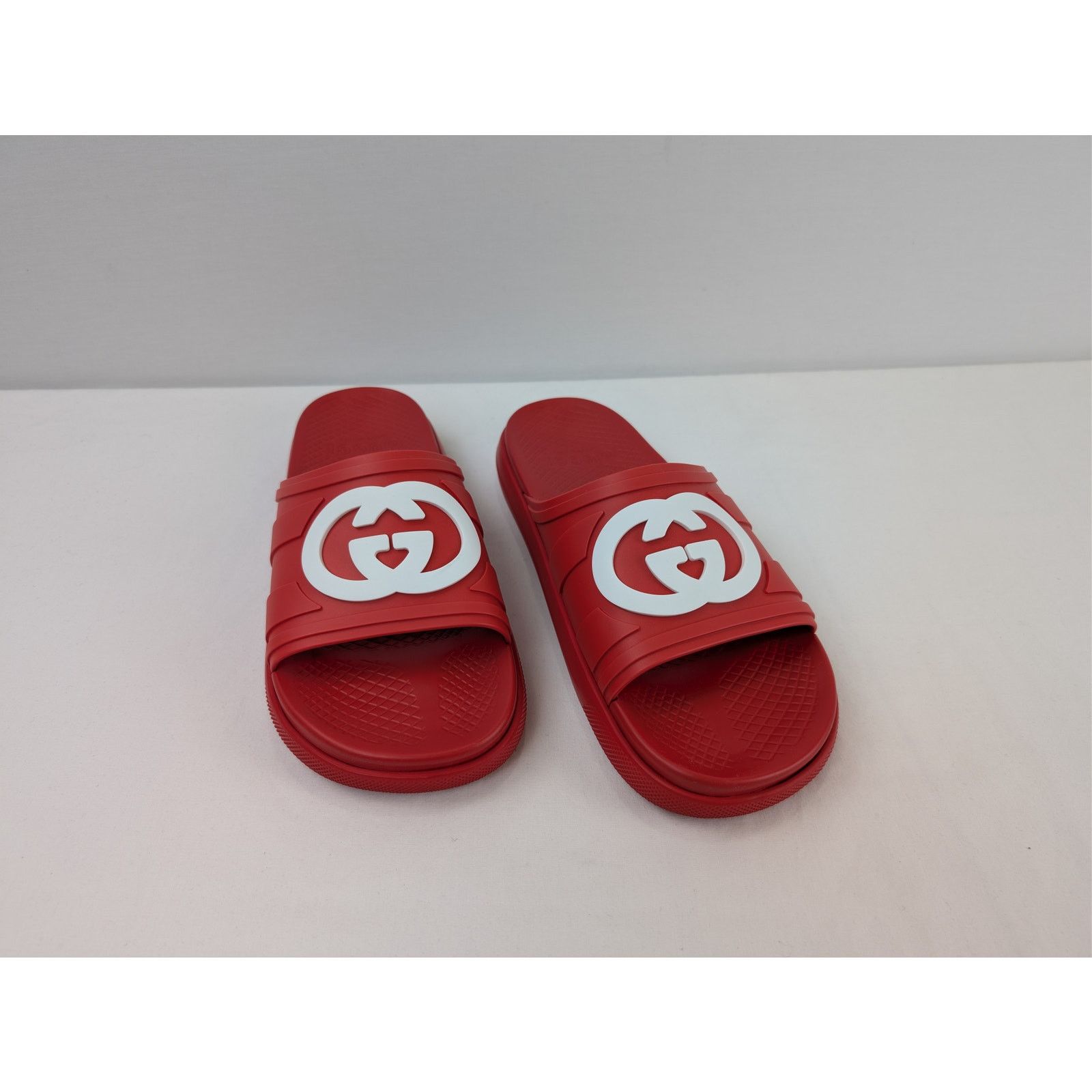 Gucci o1rshd1 Men's New Pursuit Slide Rubber 650 Slipper in Red Size US 12.5 / EU 45-46 - 7 Thumbnail
