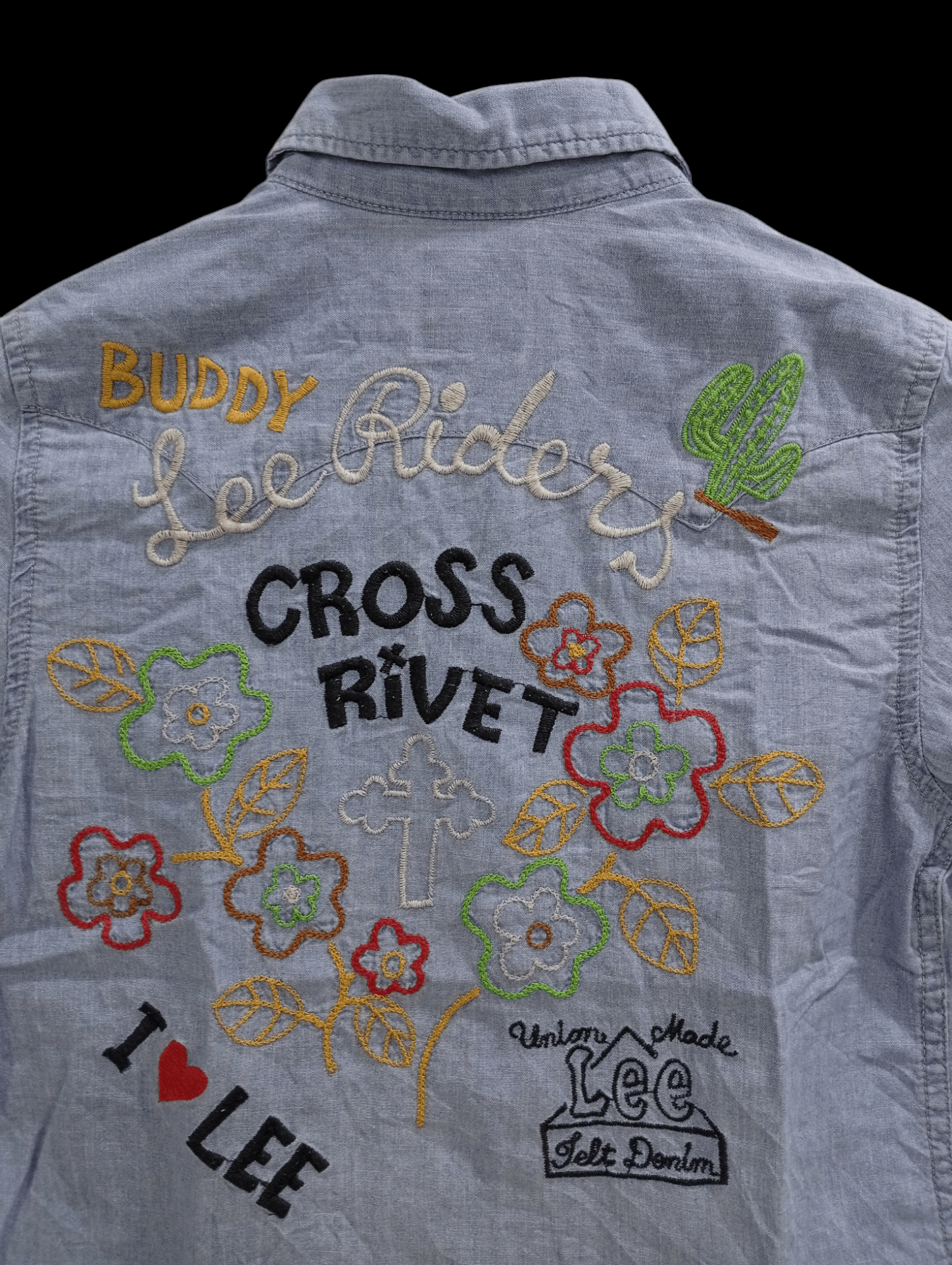 Lee × Vintage 🔥🔥Lee Riders Kids Boys Embroidery Denim Shirt Size US XXS / EU 40 - 22 Thumbnail