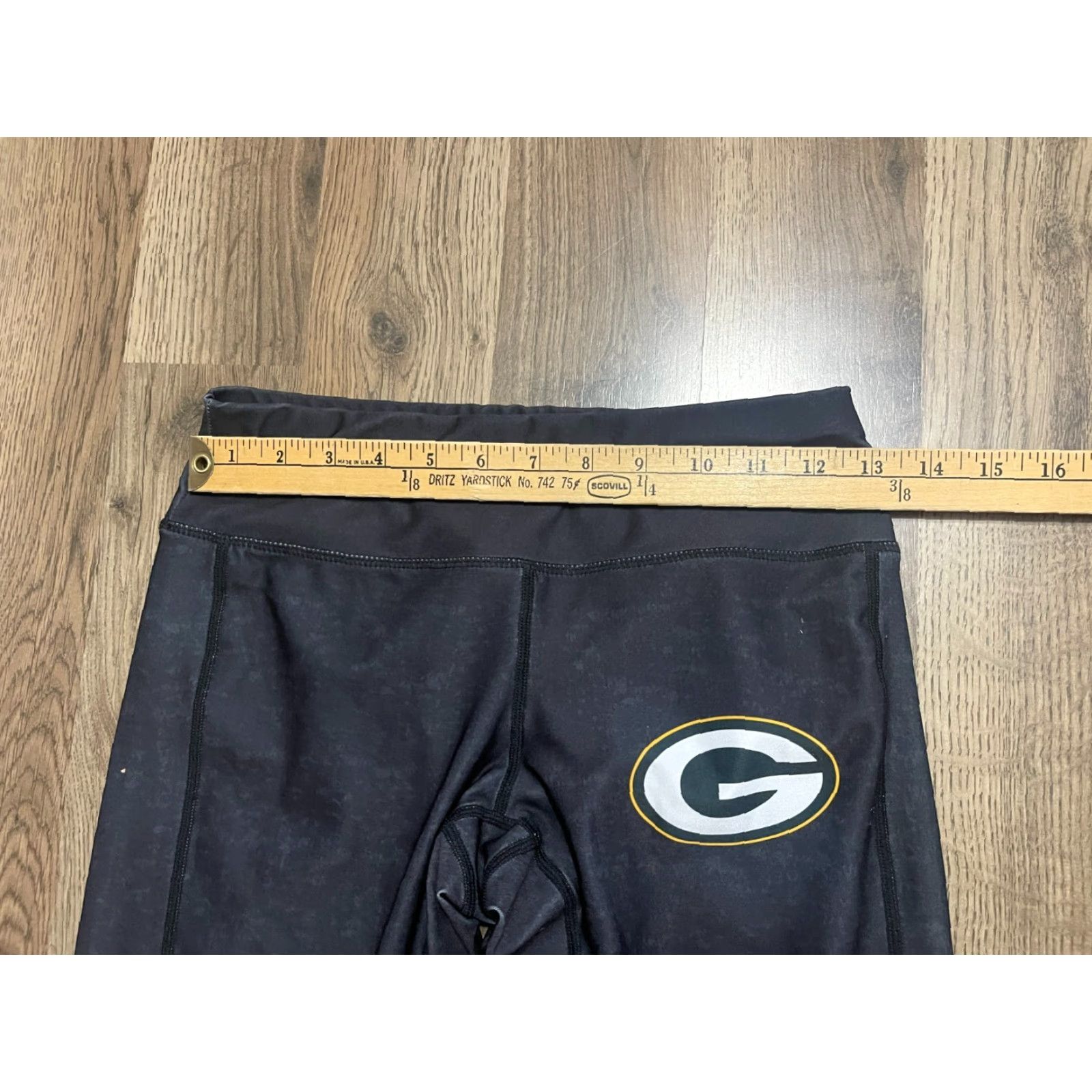 NFL Team Apparel Pants Women's Small Black Leggings NFL Green Bay Packers Size 28" / US 6 / IT 42 - 4 Thumbnail