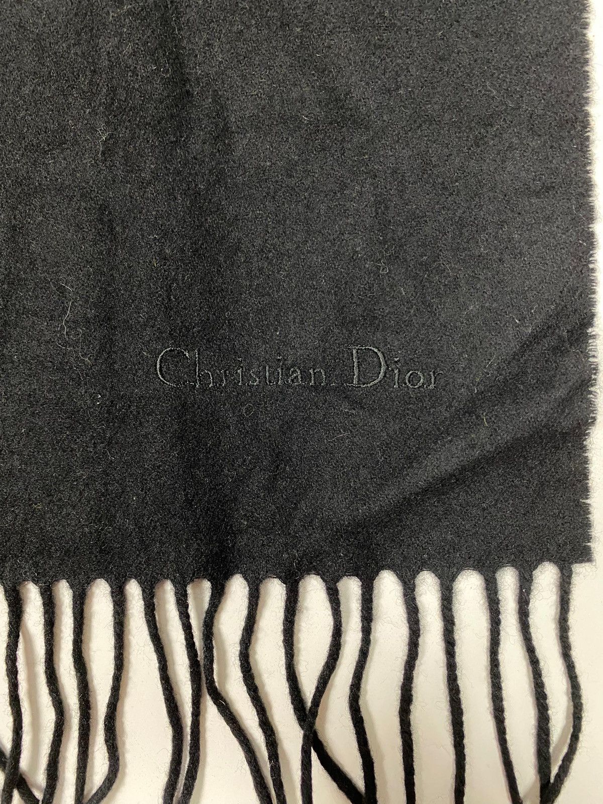 Christian Dior Monsieur Authentic Christian Dior Lamb Wool Scarf Black Size ONE SIZE - 4 Thumbnail
