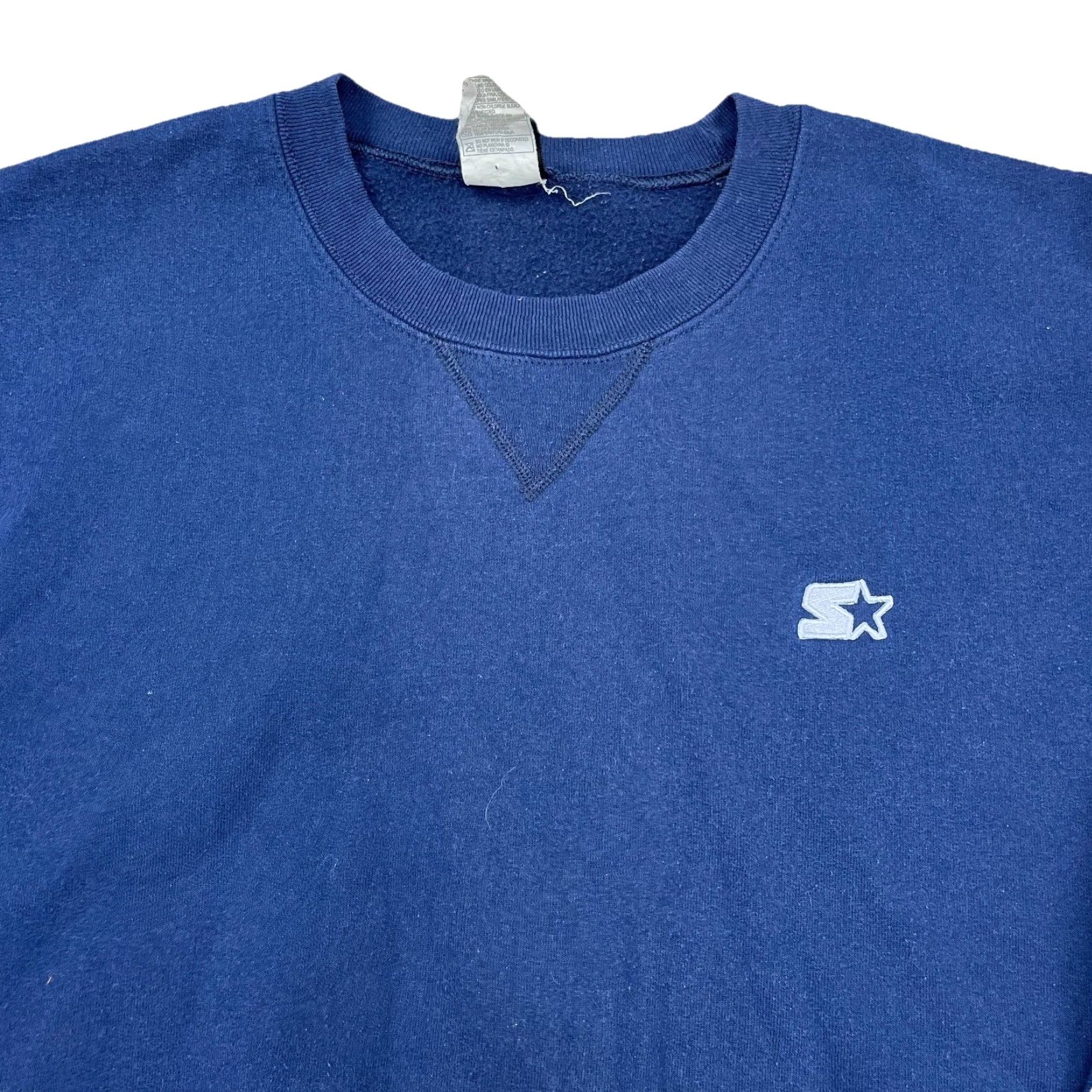 Starter VINTAGE Starter Sweatshirt Men XL Blue Crew Neck Pullover Embroidered Logo Solid Athletic American Retro Hipster 00s Size US XL / EU 56 / 4 - 2 Thumbnail
