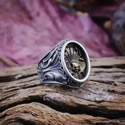 Other Skull Style Adjustable Ring Size ONE SIZE - 2 Thumbnail