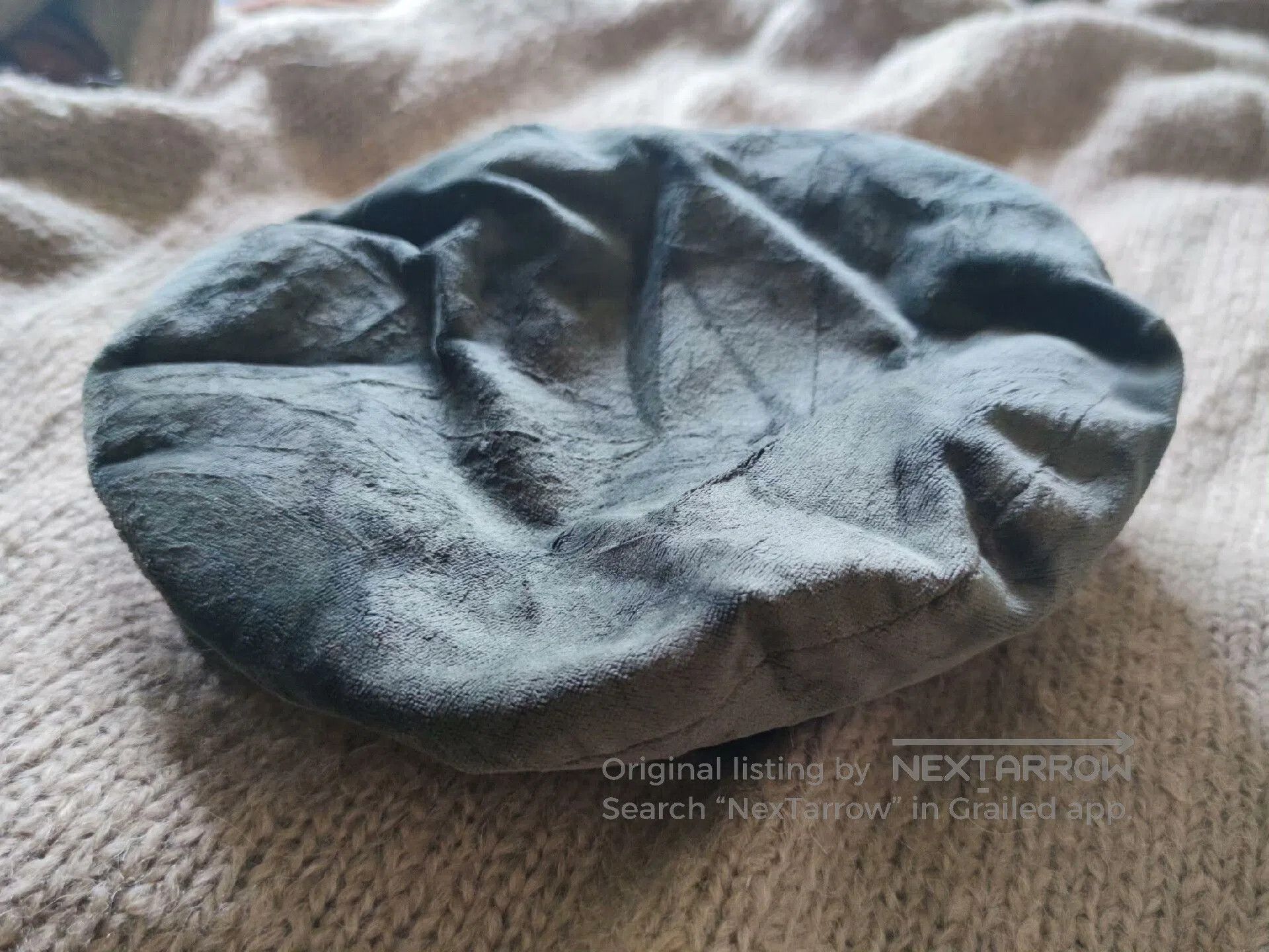 Reinhard Plank Vintage Gray Green Velvet Beret Hat. Size ONE SIZE - 2 Thumbnail