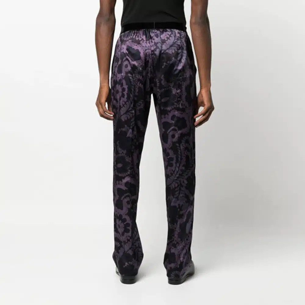 Tom Ford o1sndg1125 IST4H20 TF Logo Silk Pajama Pant in Purple/Black Size US 28 / EU 44 - 5 Thumbnail