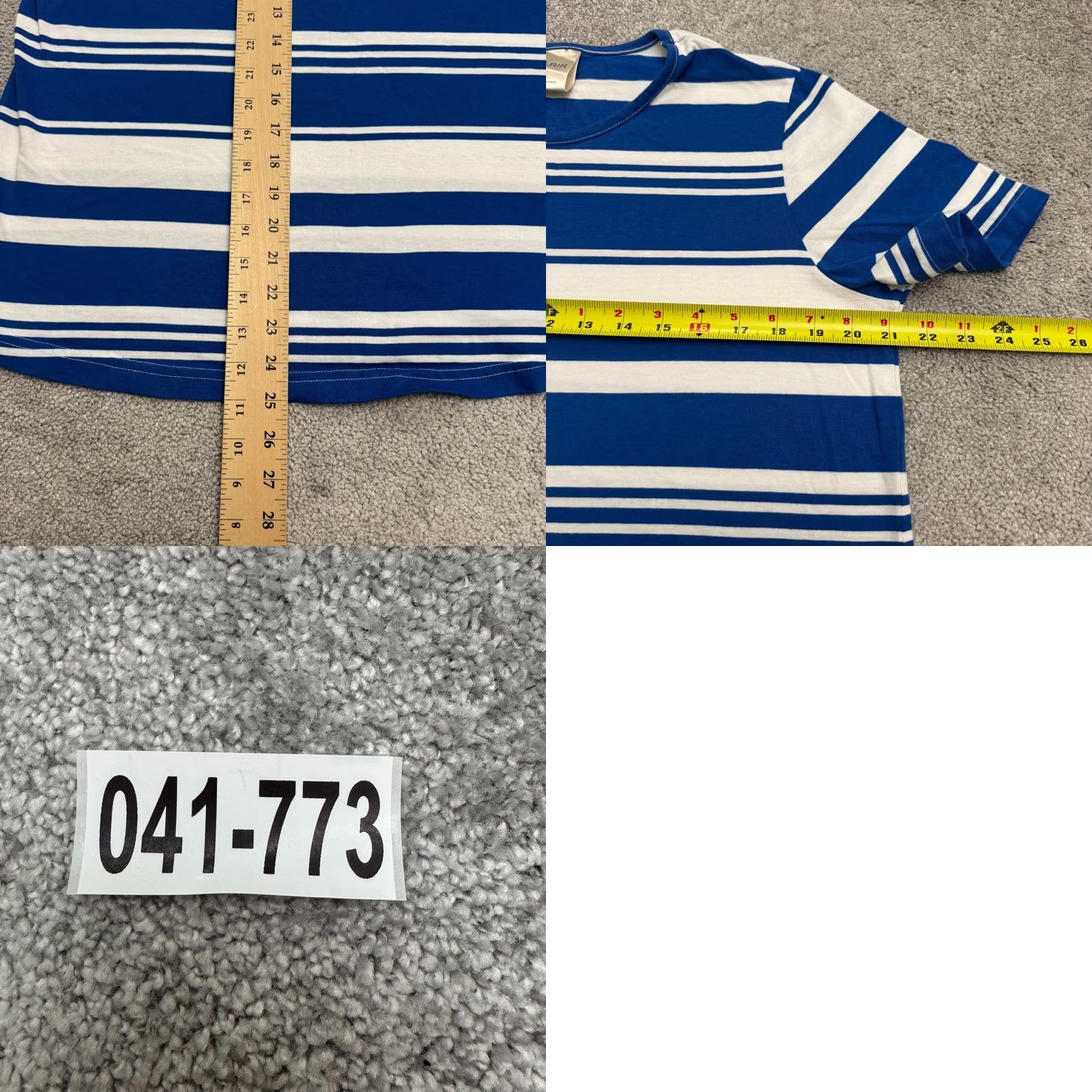 Blair Blair T-Shirt Womens Large Striped Navy White Crew Neck Short Sleeve Tee Basic Cotton Blend Comfort Lightweight Casual Classic Men's? No, Womens. Size L / US 10 / IT 46 - 8 Thumbnail