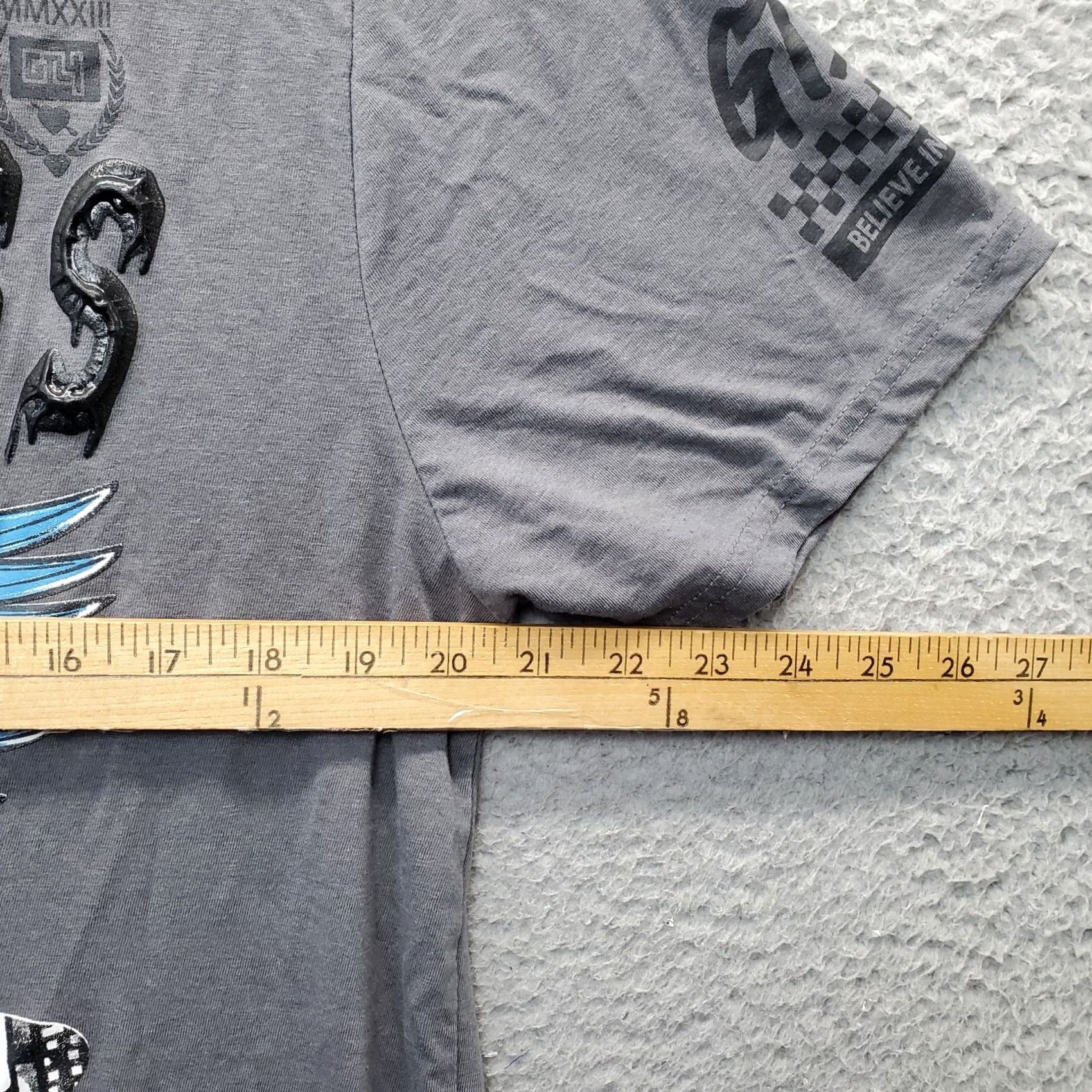 Vintage GTLY Pullover T-Shirt: Mens Size XL, Gray Graphic Print, Short Sleeve, Crew Neck, Cotton, Breathable, Logo, Outdoor, XX23 Size US XL / EU 56 / 4 - 5 Thumbnail