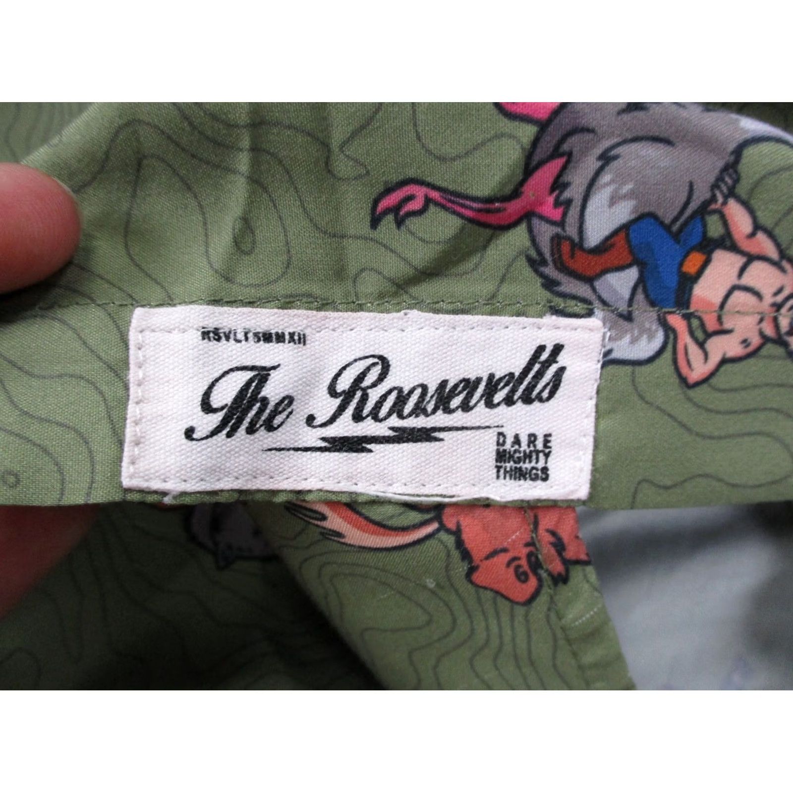 Olive RSVLTS Sandlot Shirt Mens M Regular Fit Roosevelts Preppy Graphic Olive Green Shirt Size US M / EU 48-50 / 2 - 7 Thumbnail