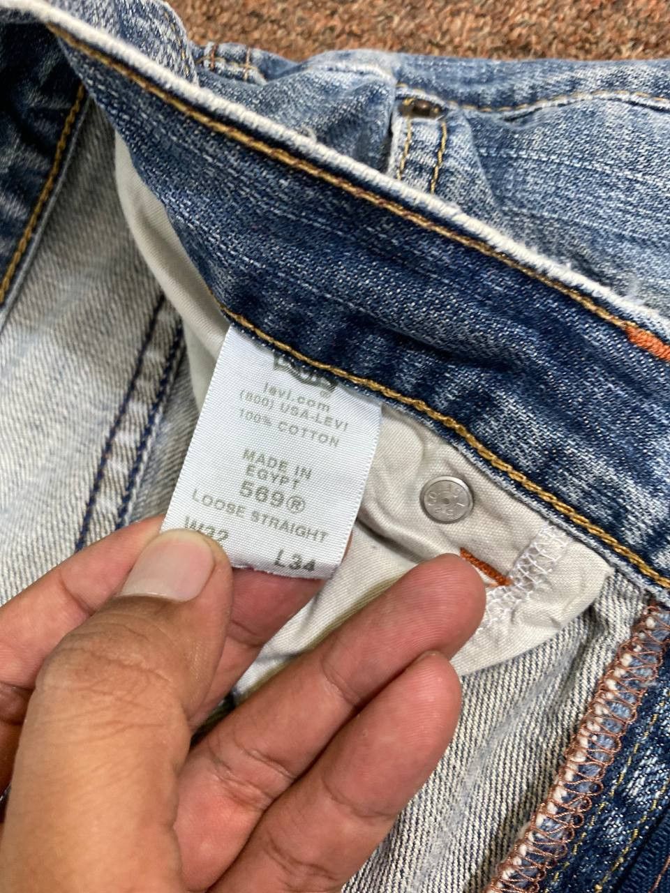 Levi's vintage levis 569 loose straight distressed denim Size US 33 - 14 Thumbnail