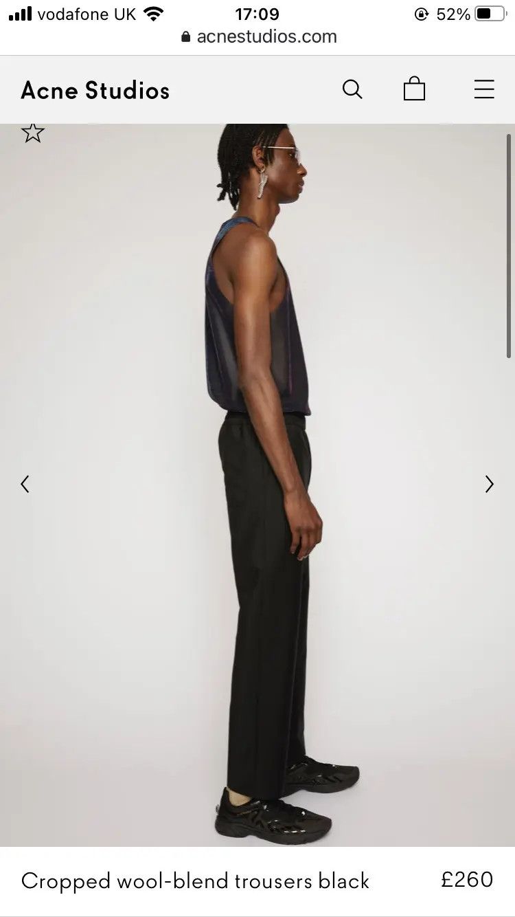 Acne Studios 48/M - Cropped Wool Trouser - Navy Size US 32 / EU 48 - 3 Thumbnail