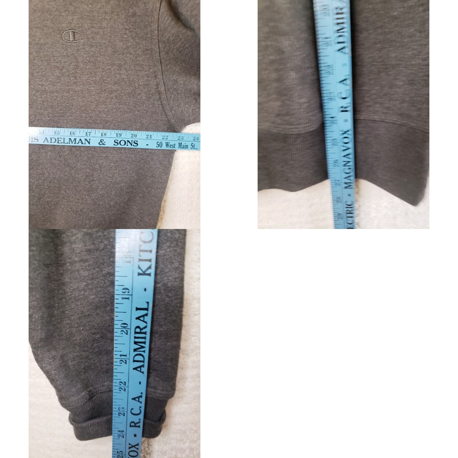 Champion Champion Powerblend Fleece Crew Neck Sweatshirt with C Logo Mens M Granite Heather Heavyweight Size US M / EU 48-50 / 2 - 8 Thumbnail