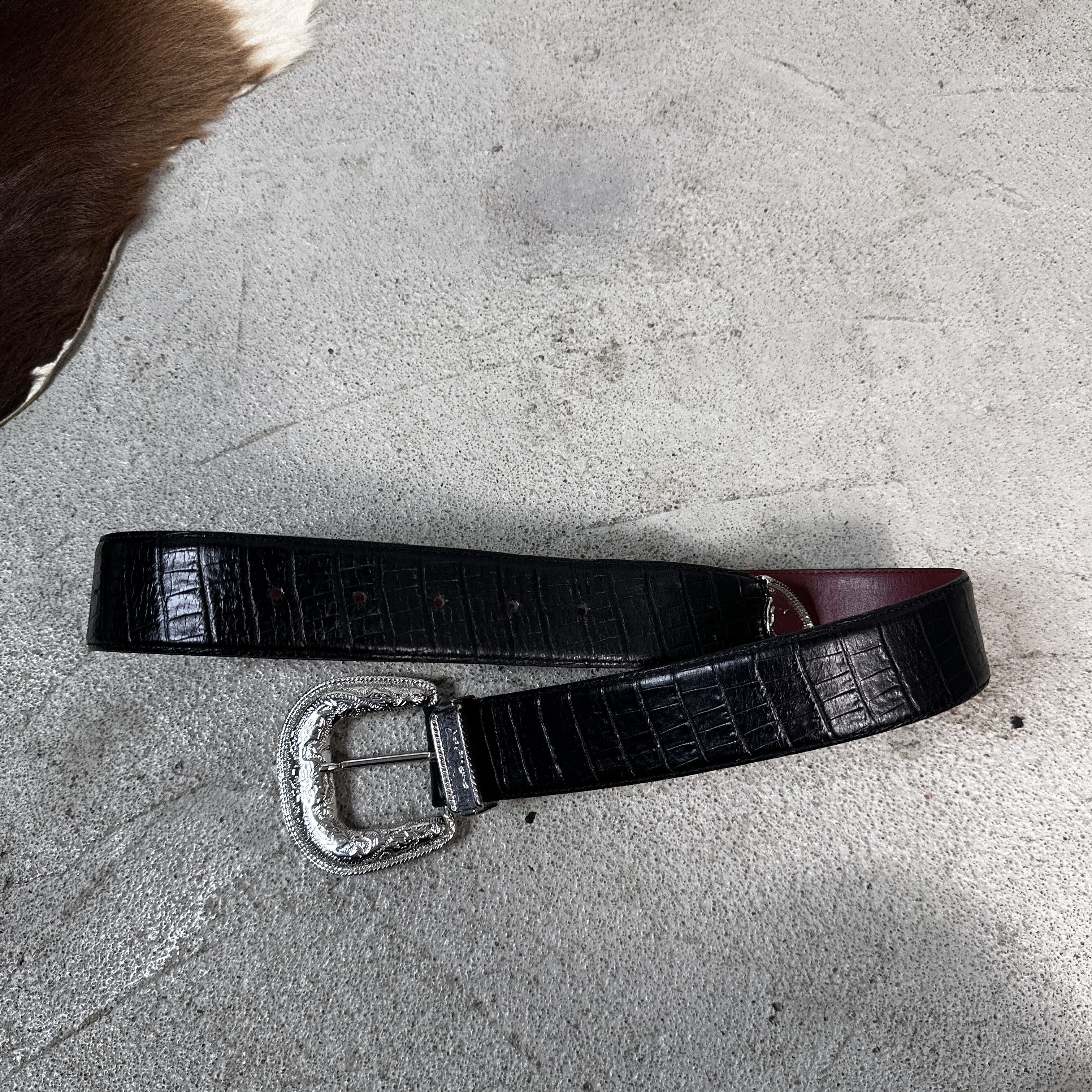 Hugo Boss × Vintage Western Leather Belt Hugo Boss Size ONE SIZE - 1 Thumbnail
