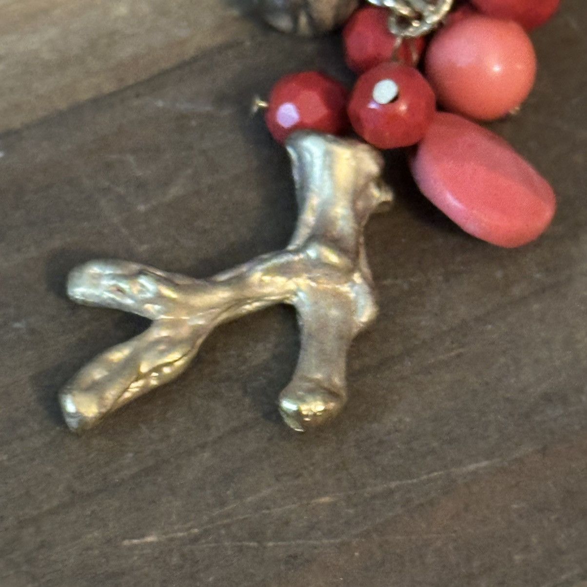 Other Gold tone coral cluster bead dangle pendant necklace Size ONE SIZE - 5 Thumbnail