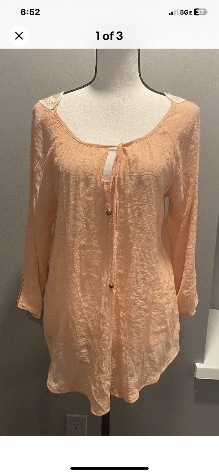 Other Trendy Orange 3/4 Sleeve Top Size M / US 6-8 / IT 42-44 - 1 Thumbnail