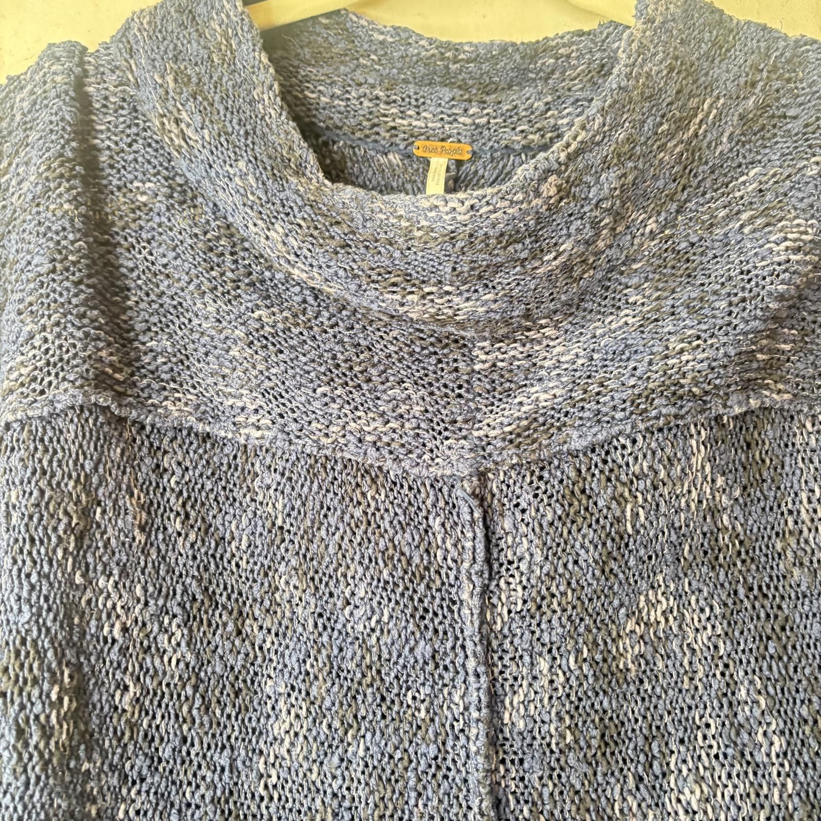 Free People Free People Blue Knit Sweater with Cowl Neck Size M / US 6-8 / IT 42-44 - 4 Thumbnail