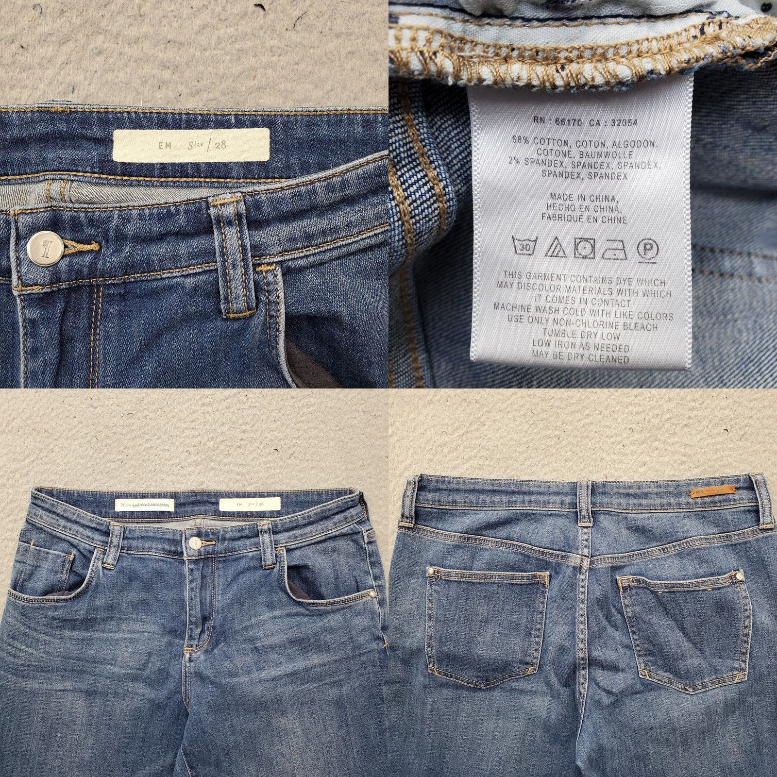 Vintage Pilcro Anthropologie Jeans Womens 28 Blue Denim Stretch Straight Leg Size 28" / US 6 / IT 42 - 8 Thumbnail