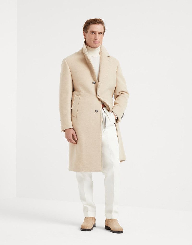 o1w1db10326 Double Cloth Coat With Metal Buttons in Begie