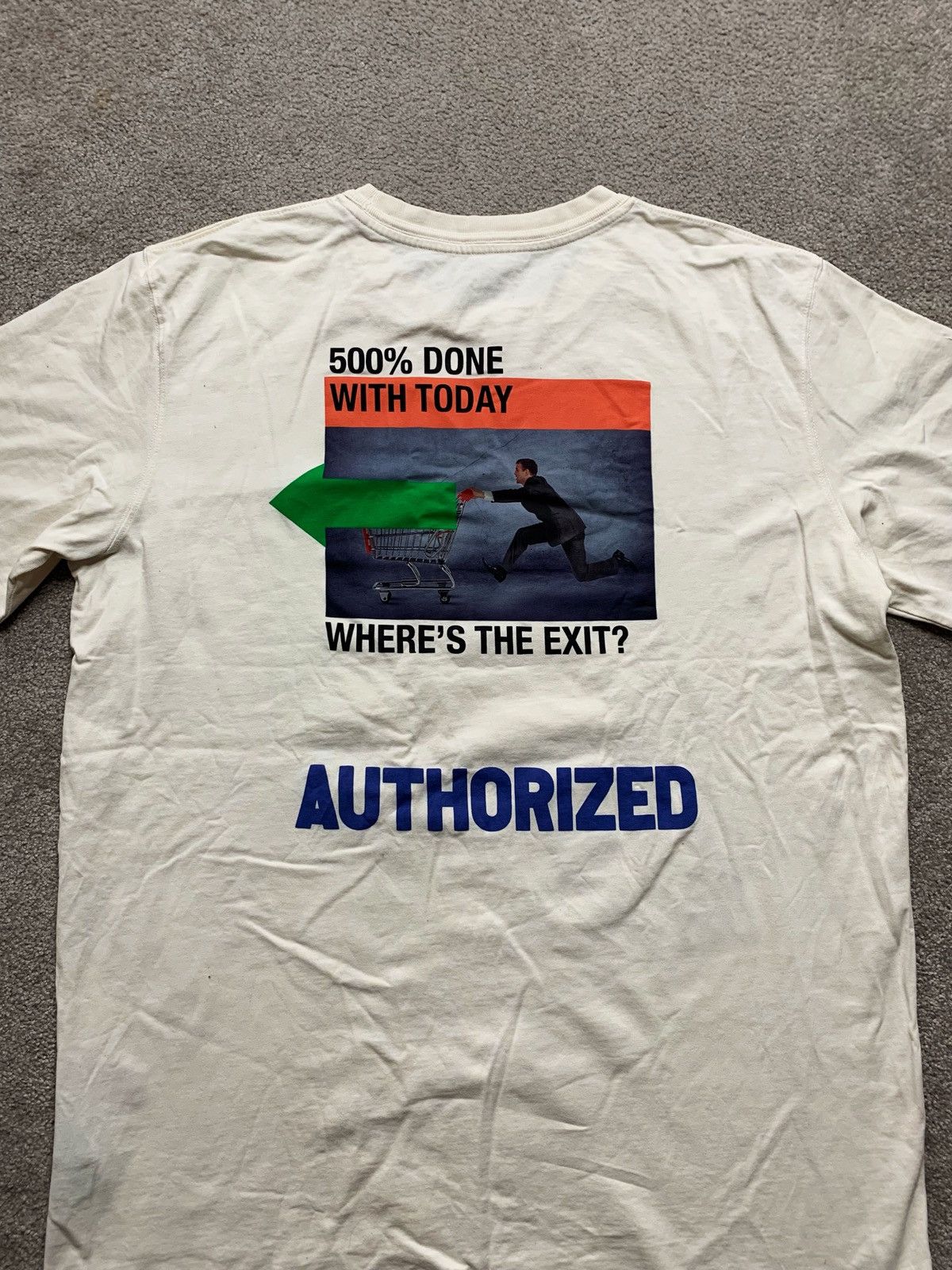 Designer Heron Preston x A.F. White Graphic Tee Oversize Minimalist Size US L / EU 52-54 / 3 - 14 Thumbnail