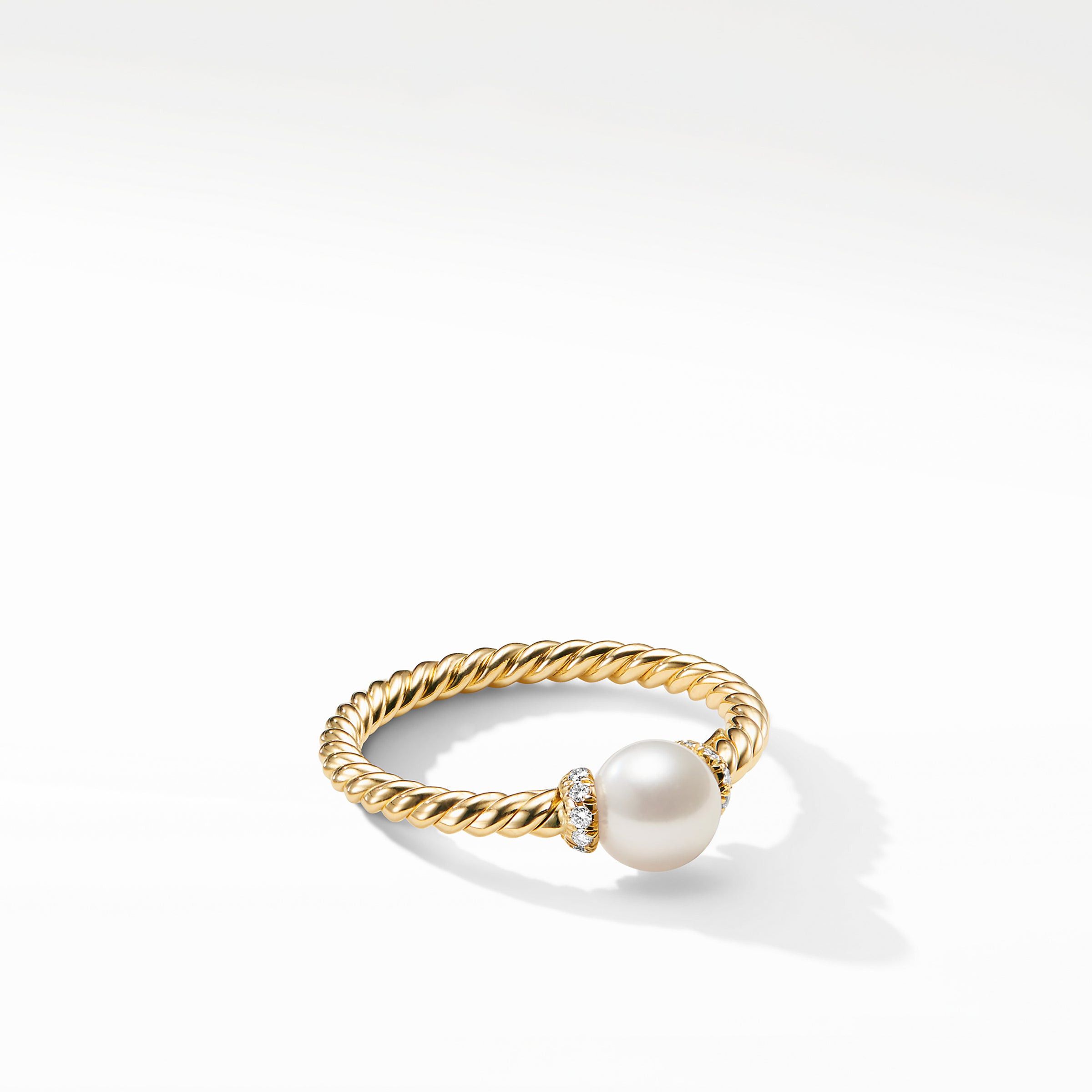David Yurman o1w1db10325 Ring in 18K Gold with Pearl and Diamonds & 2.3mm Size ONE SIZE - 1 Thumbnail