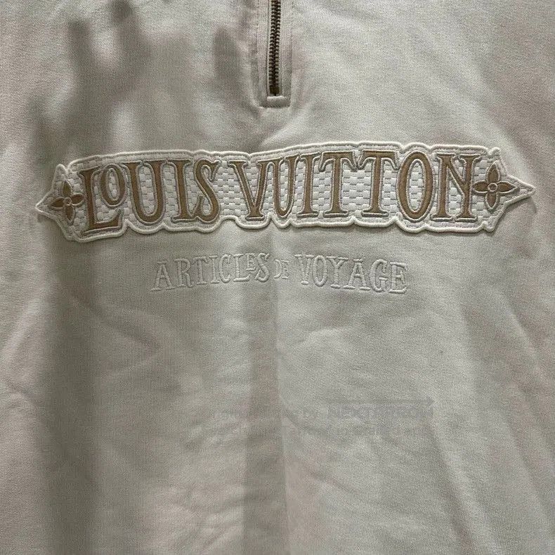 Louis Vuitton Louis Vuitton Embroidered Half-Zip Sweatshirt. Size US XXL / EU 58 / 5 - 3 Thumbnail