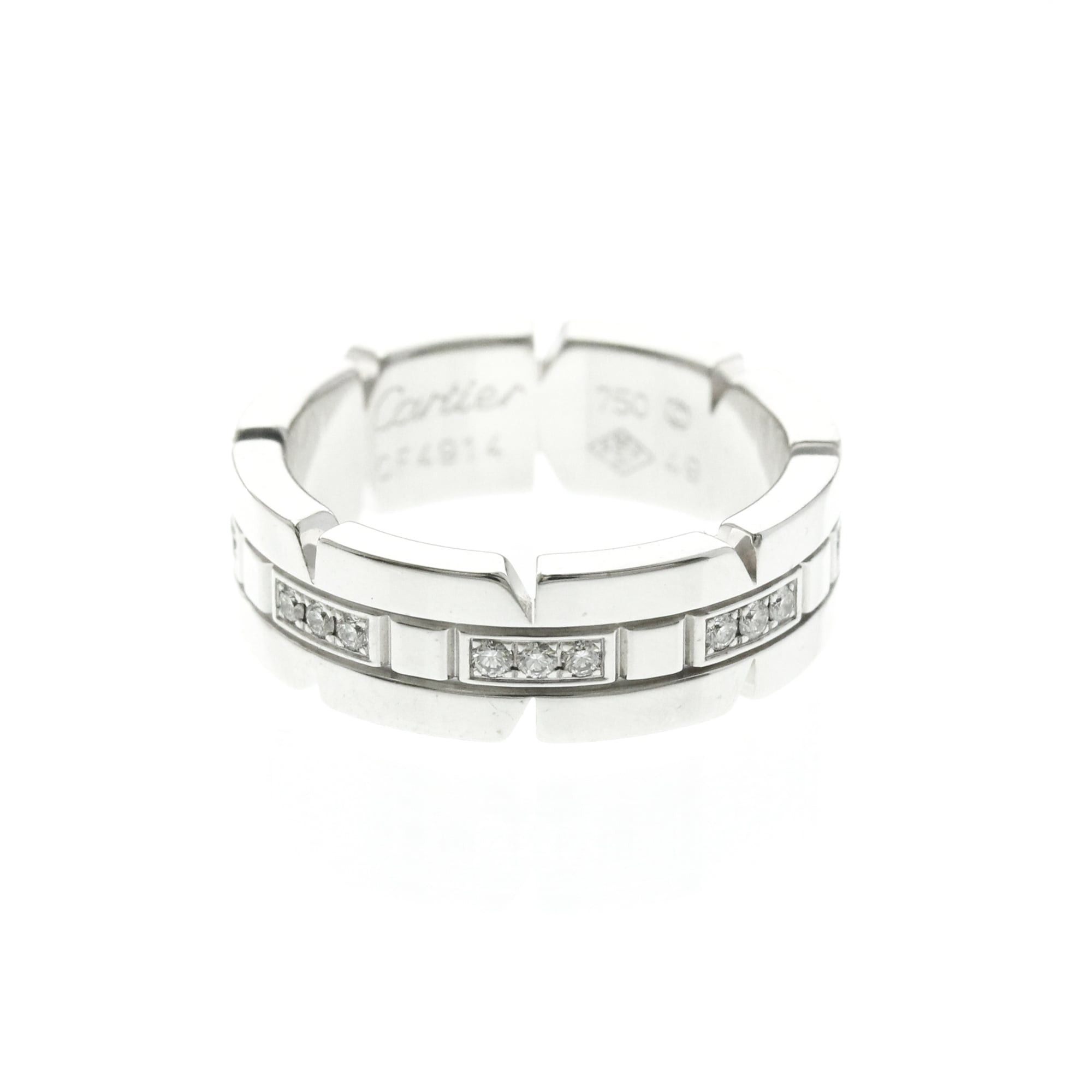 Cartier Cartier Tank Française Ring With Half Diamonds White Gold (18K) Fashion Diamond Band Ring Silver Size ONE SIZE - 1 Thumbnail