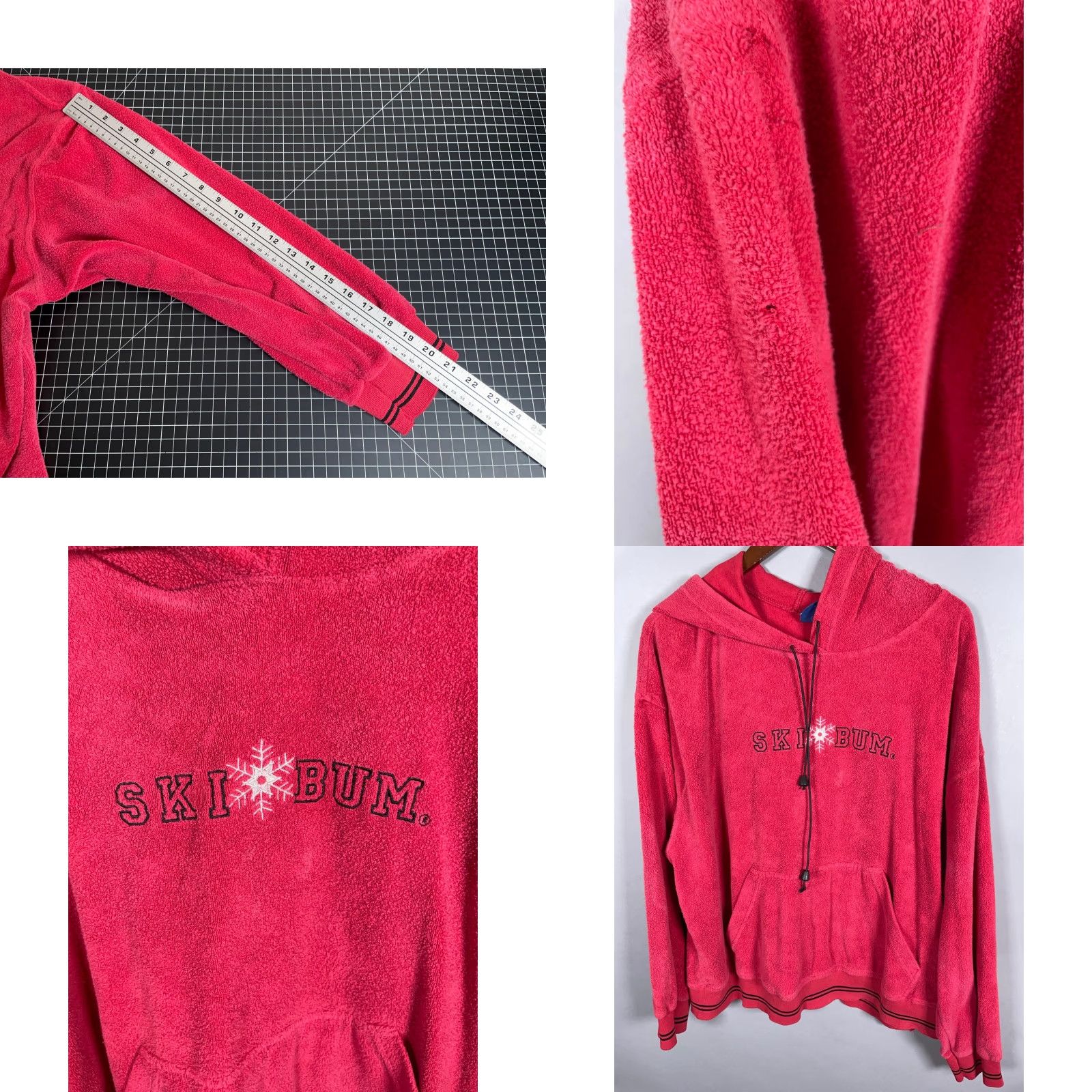 Vintage BUM Equipment Hoodie Adult 4X Red Terry Cloth Sweatshirt Ski Bum Beach Towel Vintage No Size US XXL / EU 58 / 5 - 8 Thumbnail
