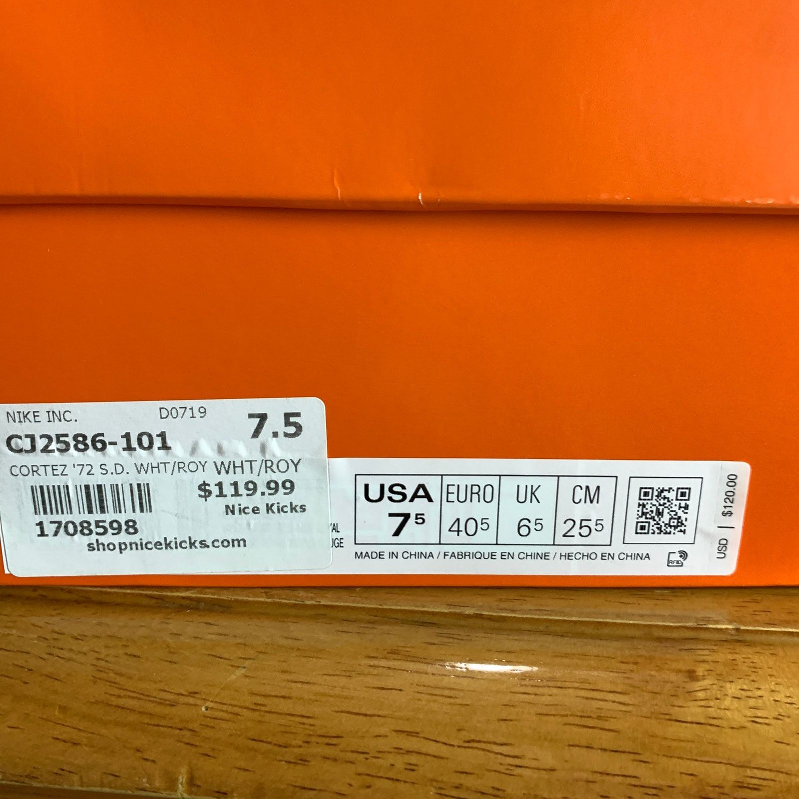 Nike Nike Cortez 72 SD Men's White Sneaker Shoes Size7.5 Size US 7.5 / EU 40-41 - 11 Thumbnail