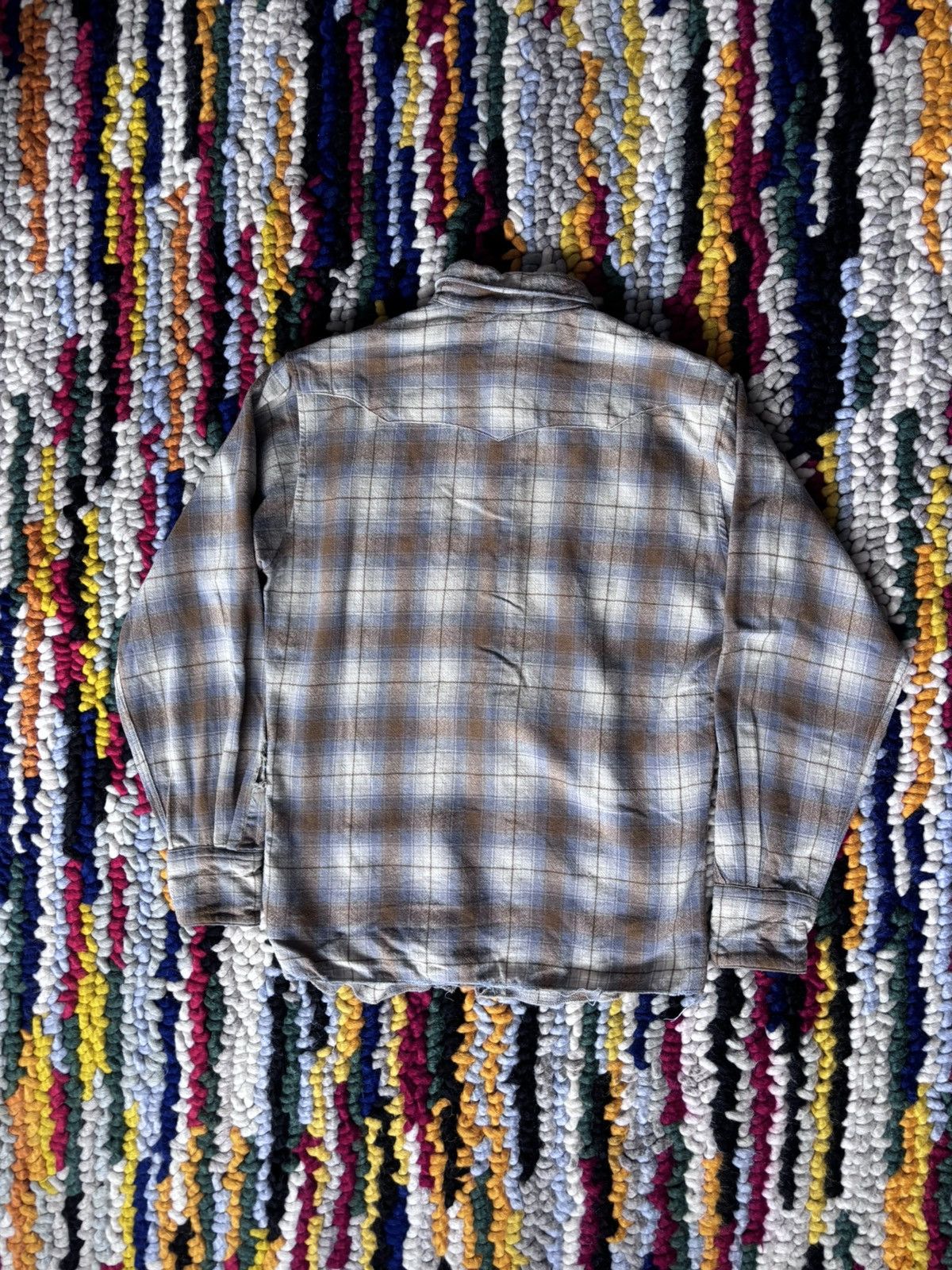 Levi's Vintage Clothing × Vintage 1960s Panhandle Slim Pearl Snap Wool Button Up Size US M / EU 48-50 / 2 - 3 Thumbnail