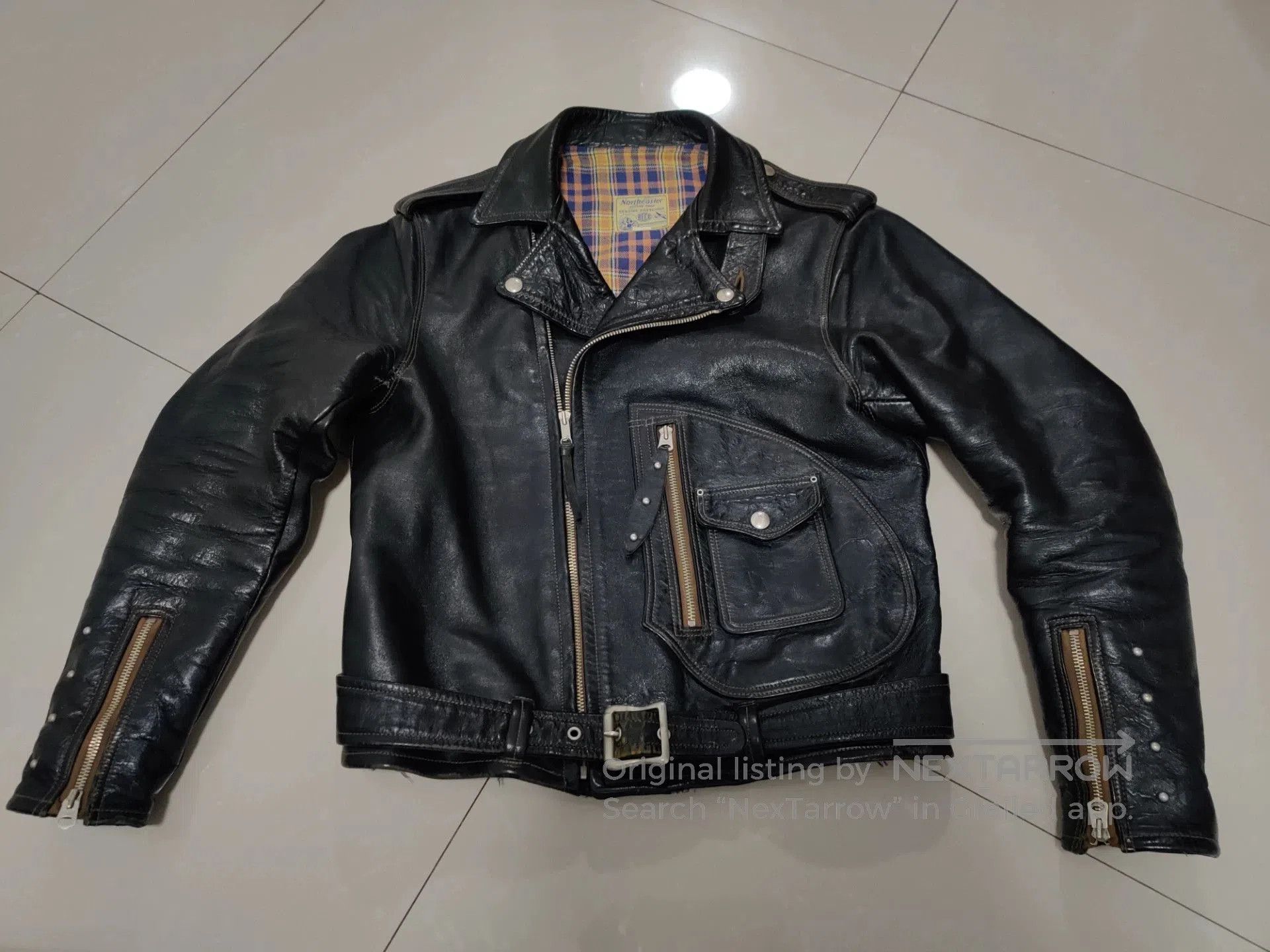 TOYS McCOY vintage black leather motorcycle jacket. Size US M / EU 48-50 / 2 - 1 Thumbnail