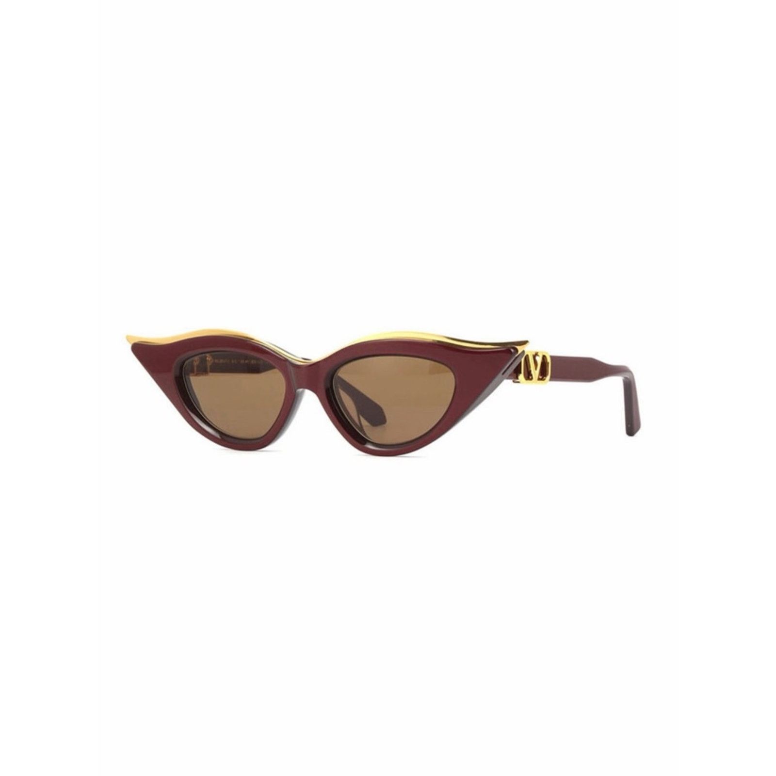 Valentino New Valentino VLS 114B Burgundy Cat-Eye Sunglasses Authentic Size ONE SIZE - 1 Thumbnail