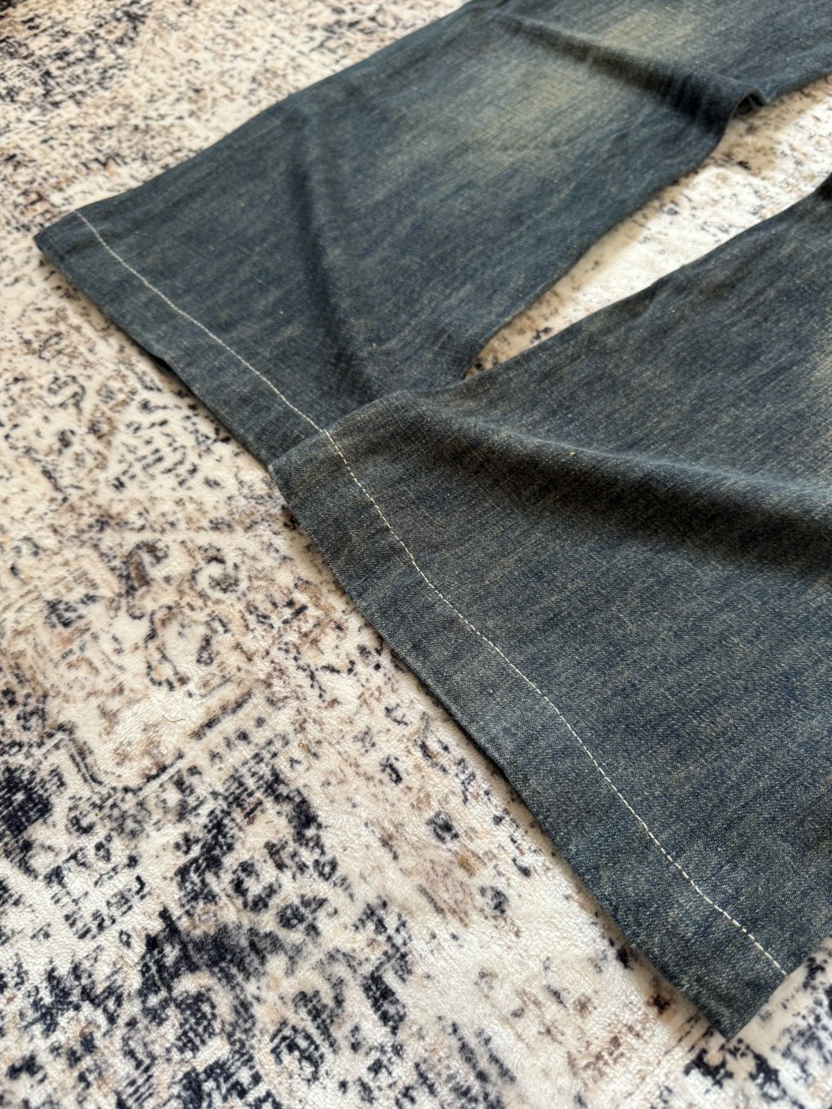 Hysteric Glamour Back Number Japan Mud Wash Patina Fade Baker Flared Jeans Size US 29 - 19 Thumbnail