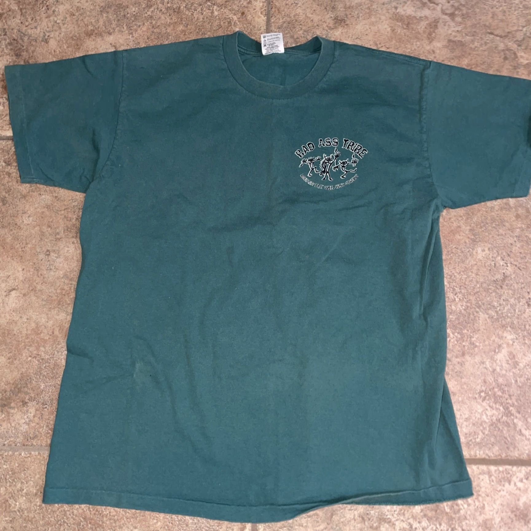 Anvil VINTAGE Anvil Green Tee Mens Size XL 100% Cotton Single Stitch Shirt Size US XL / EU 56 / 4 - 2 Thumbnail
