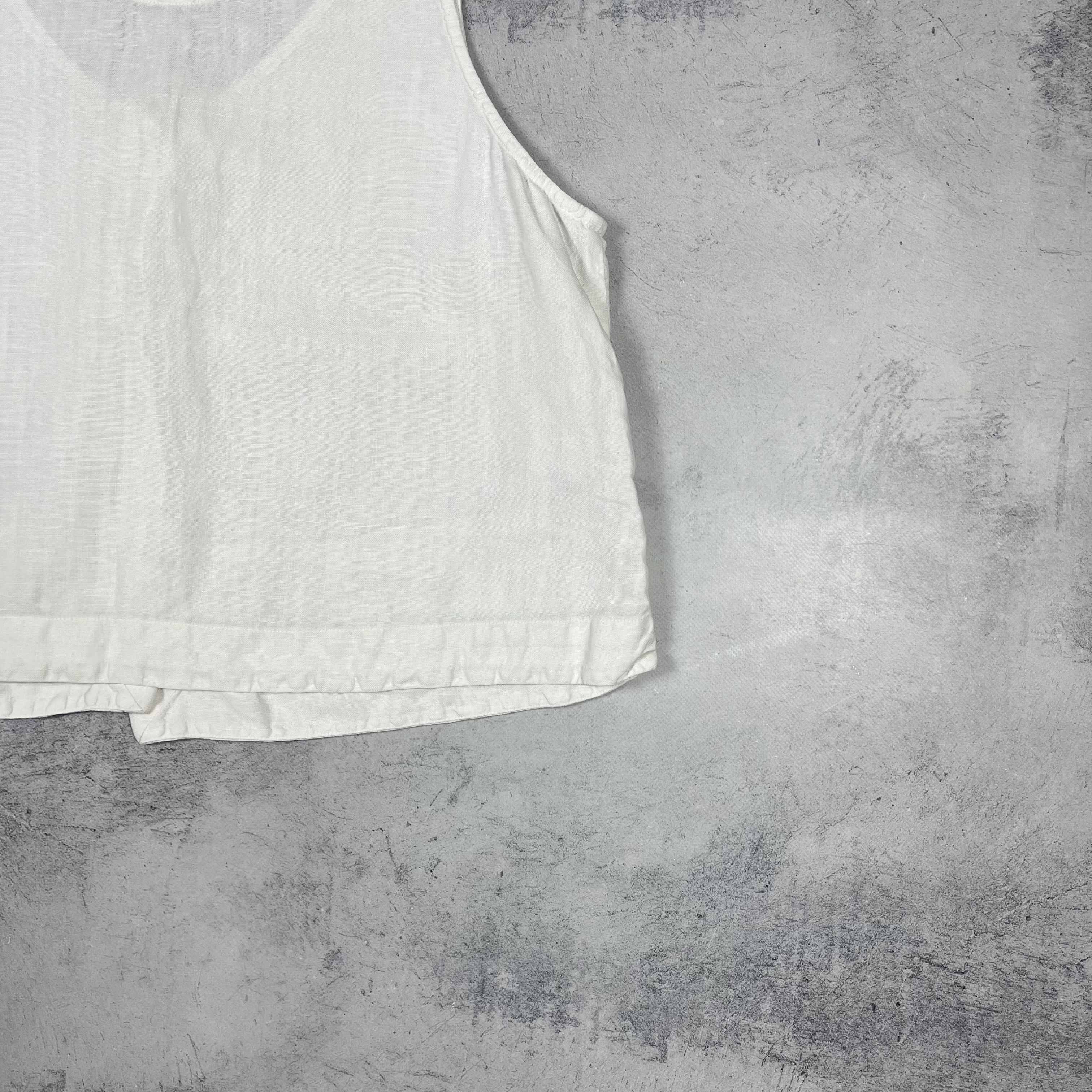 OSKA Ladies OSKA Avant-Garde Linen Sleeveless Cropped Top Gilet Size L / US 10 / IT 46 - 15 Thumbnail