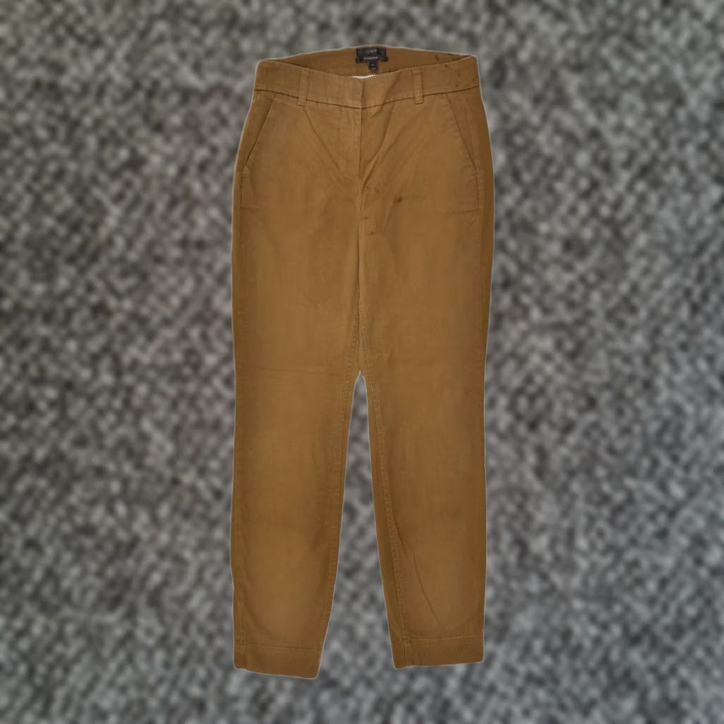 J.Crew J. CREW Womens Cameron Slim Chino Trousers Brown Cotton Size US 4 Small W27 L29 Size 28" / US 6 / IT 42 - 1 Thumbnail