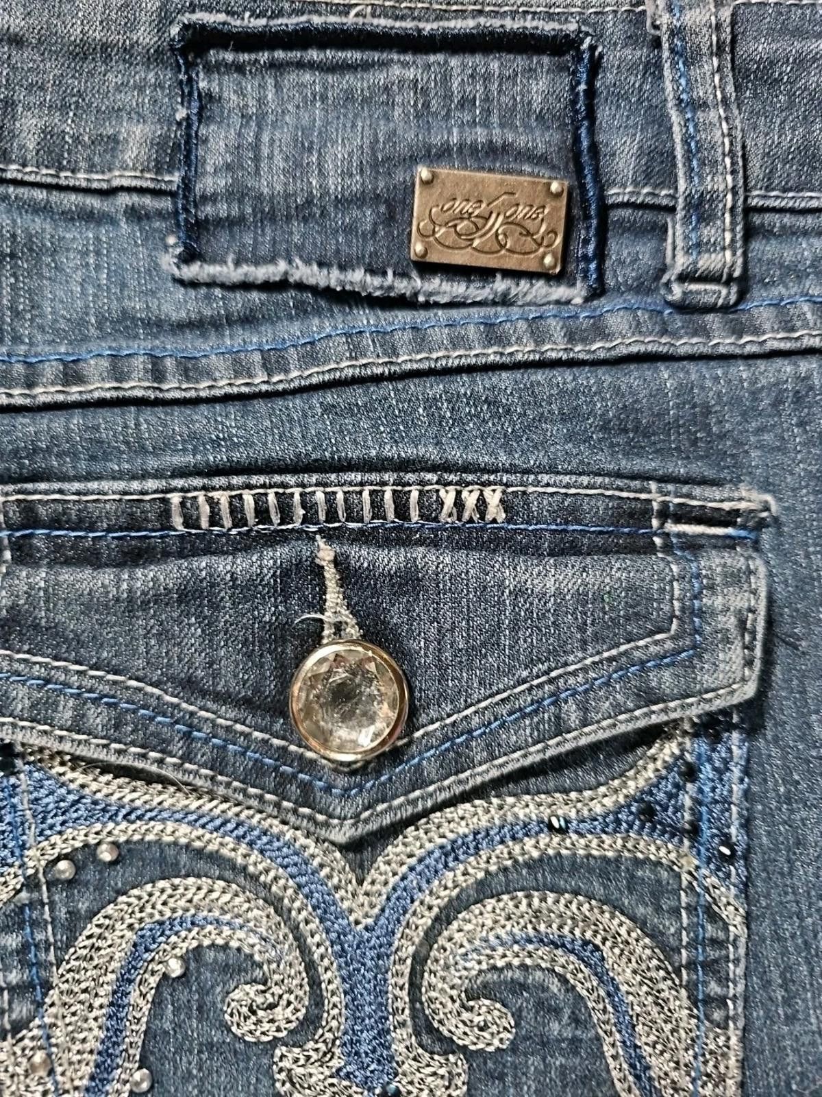 Other One5one Sz14 Jeweled Flap Pocket Jeans Size 36" / US 14 / IT 50 - 9 Thumbnail