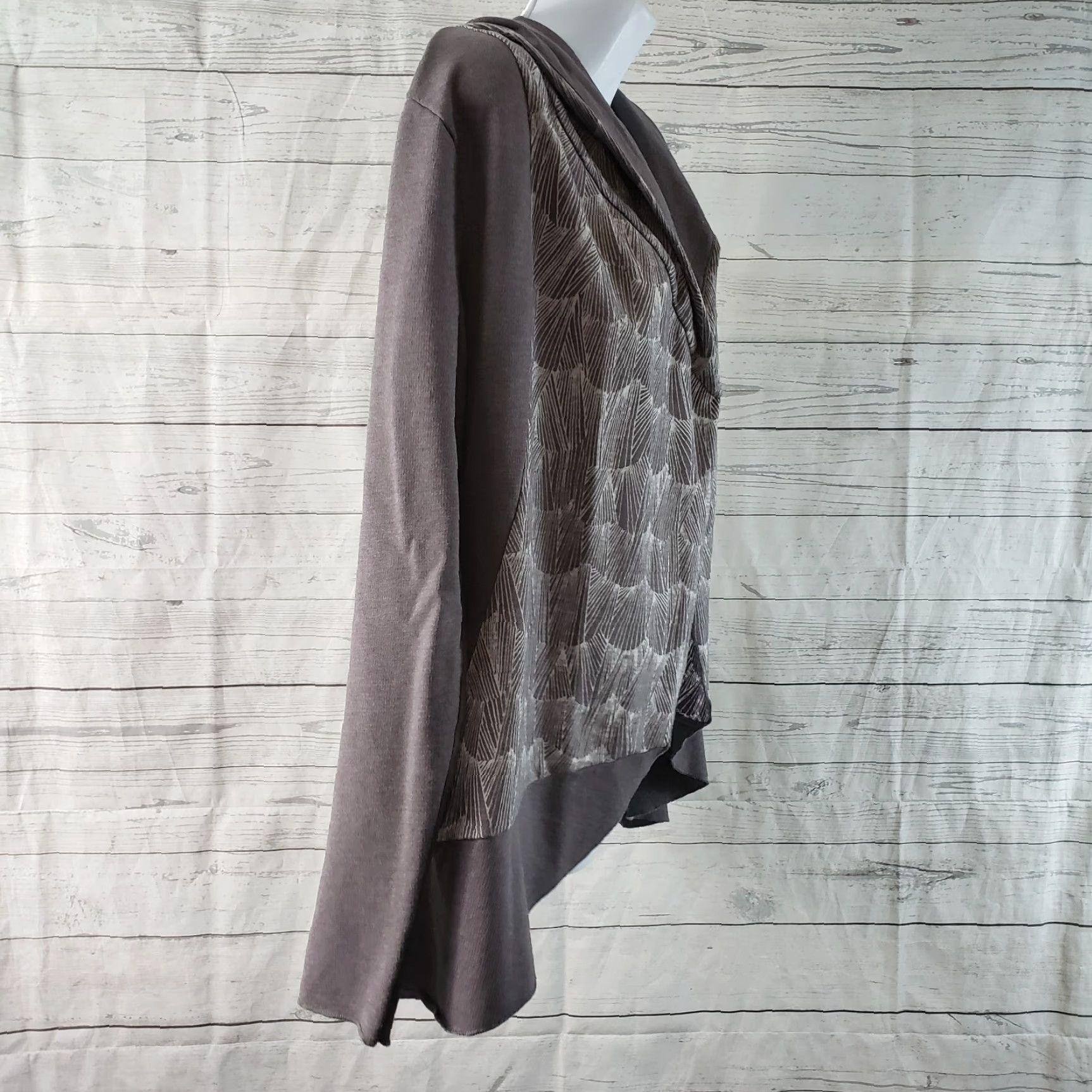 Prana Prana Womens Graceful Wrap Cardigan Sz Small Gray Hooded Open Front Sweater Cardigan Womens Small Gray Hooded Size S / US 4 / IT 40 - 3 Thumbnail