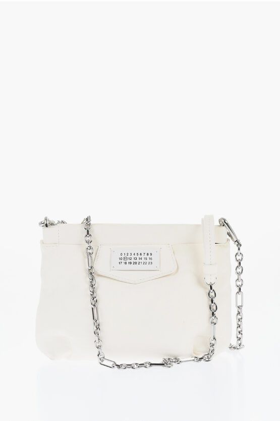 Maison Margiela Padded Leather Glam Slam Crossbody Bag in White, Women's