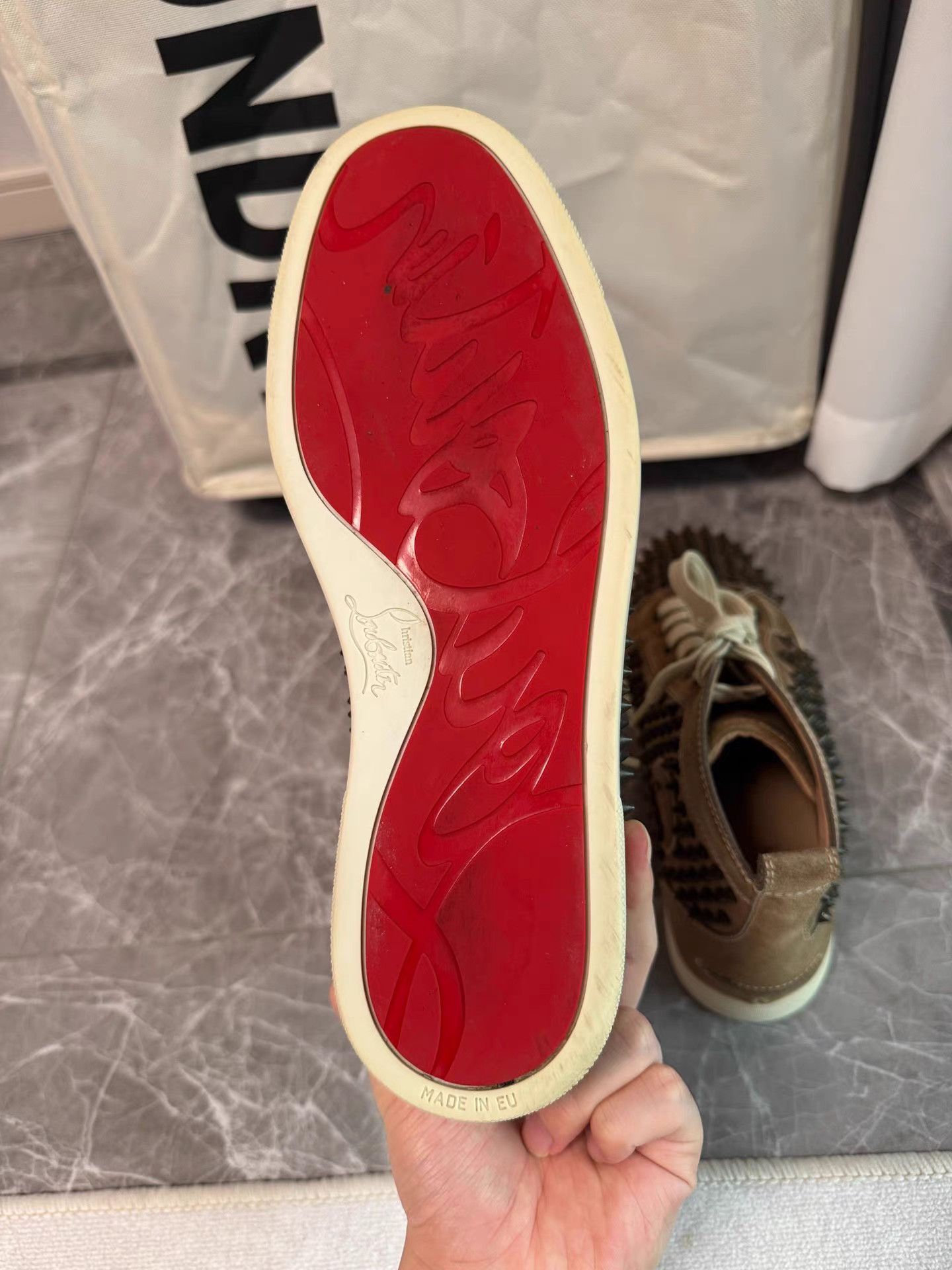 Christian Louboutin Christian Louboutin Spiked Suede Sneakers with Red Sole K6 Size US 7 / EU 40 - 6 Thumbnail