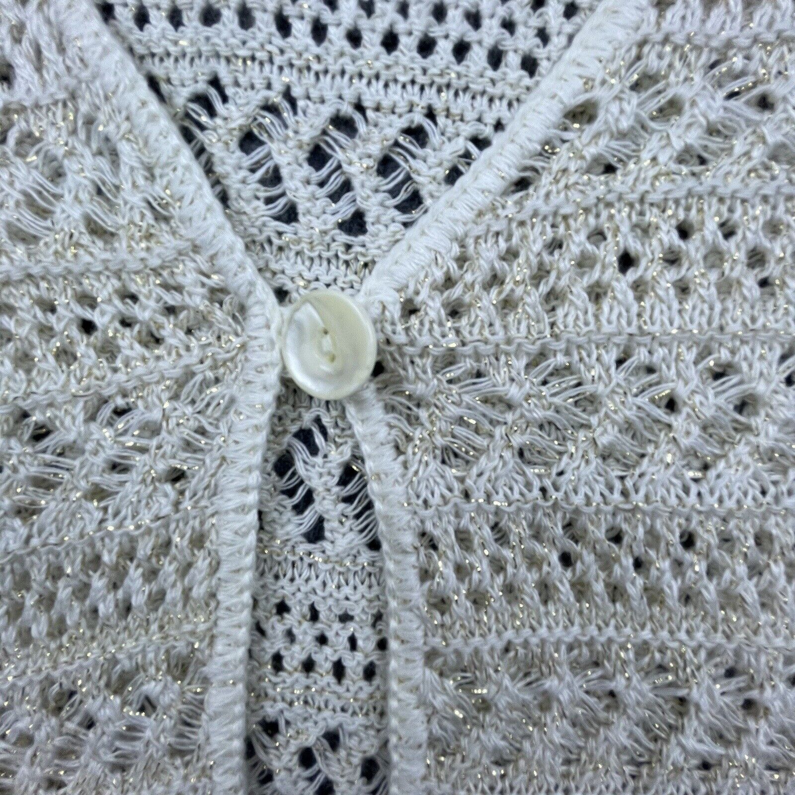 Covington Covington Woman Cardigan XL Open Knit Sweater Gold Metallic Size L / US 10 / IT 46 - 3 Thumbnail