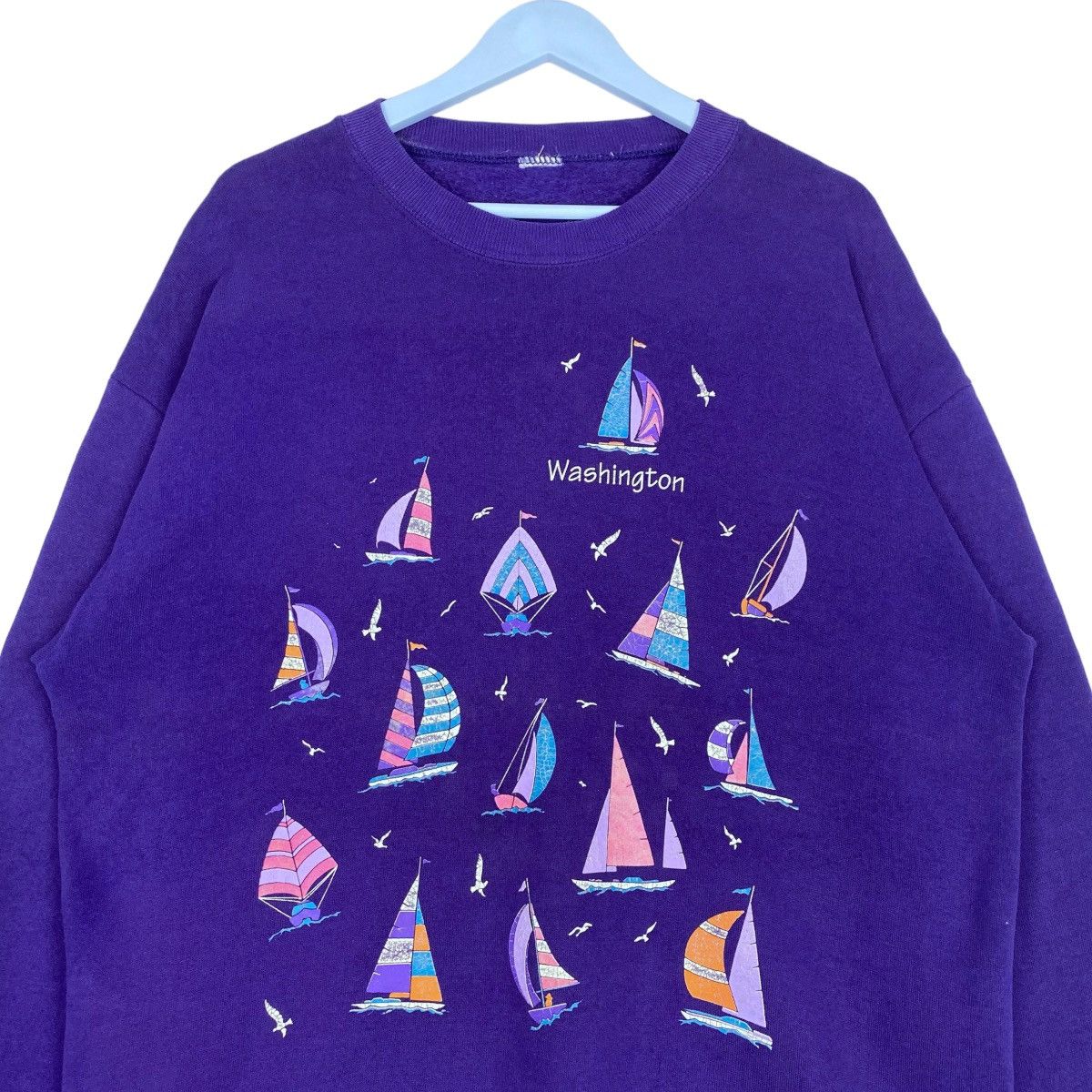 Designer × Vintage Washington Sweatshirt Crewneck Pullover Jumper Size US XL / EU 56 / 4 - 2 Thumbnail