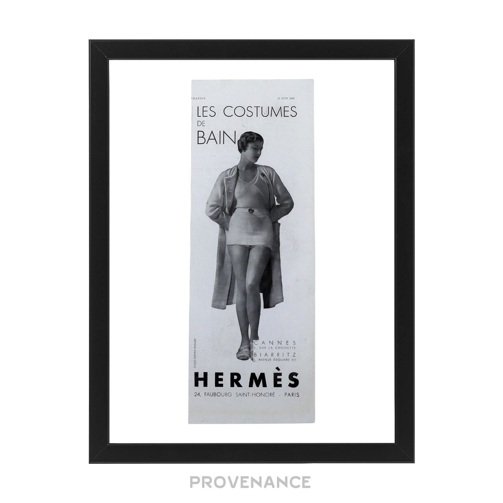 Hermes 🔴 Hermes Antique Vintage Newsprint Ad - COSTUMES DE BAIN Size ONE SIZE - 1 Thumbnail