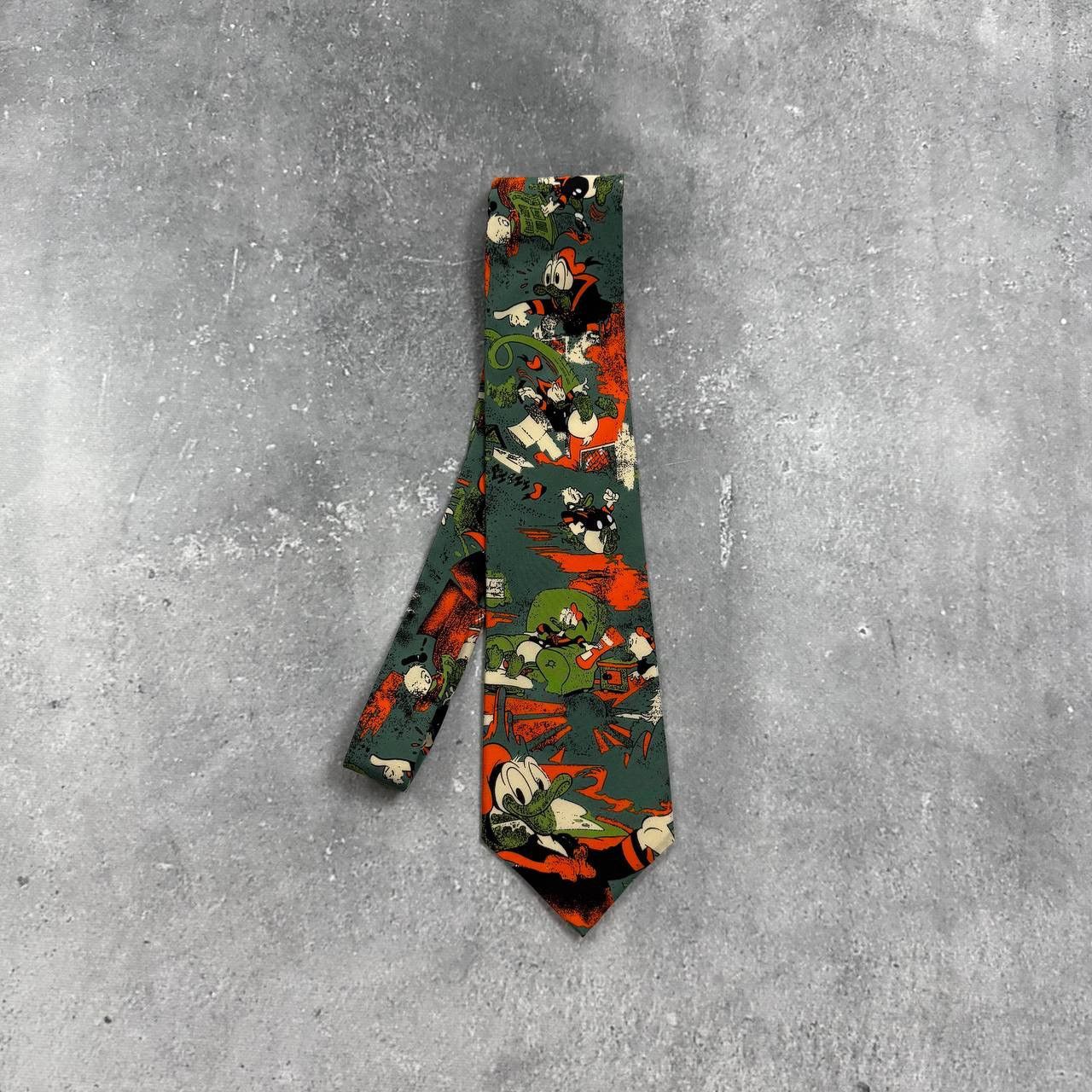 Disney Vintage 90s The Disney The Rack DuckTales Silk Tie Green Size ONE SIZE - 1 Thumbnail