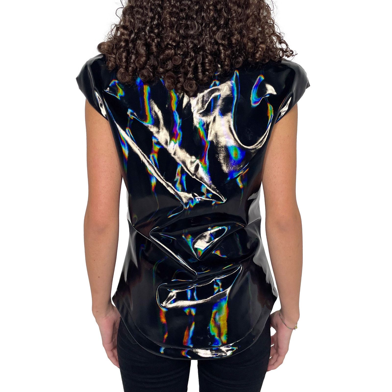 The Attico Black Polyurethane Sleeveless Top Size S / US 4 / IT 40 - 2 Thumbnail
