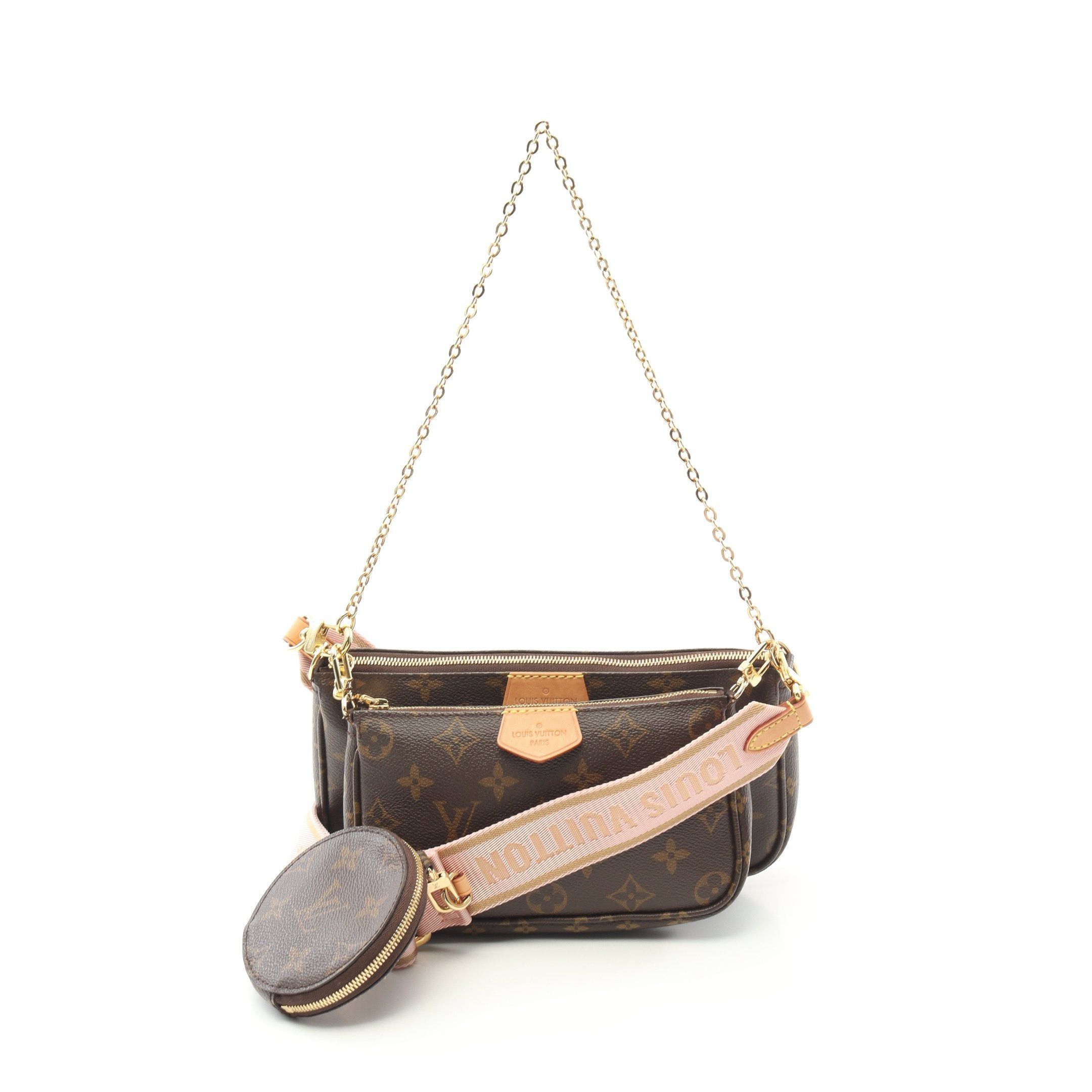 Louis Vuitton Louis Vuitton Multy Pochette Accessoires Monogram Rose Claire Shoulder Bag Leather Brown Pink Size ONE SIZE - 1 Thumbnail