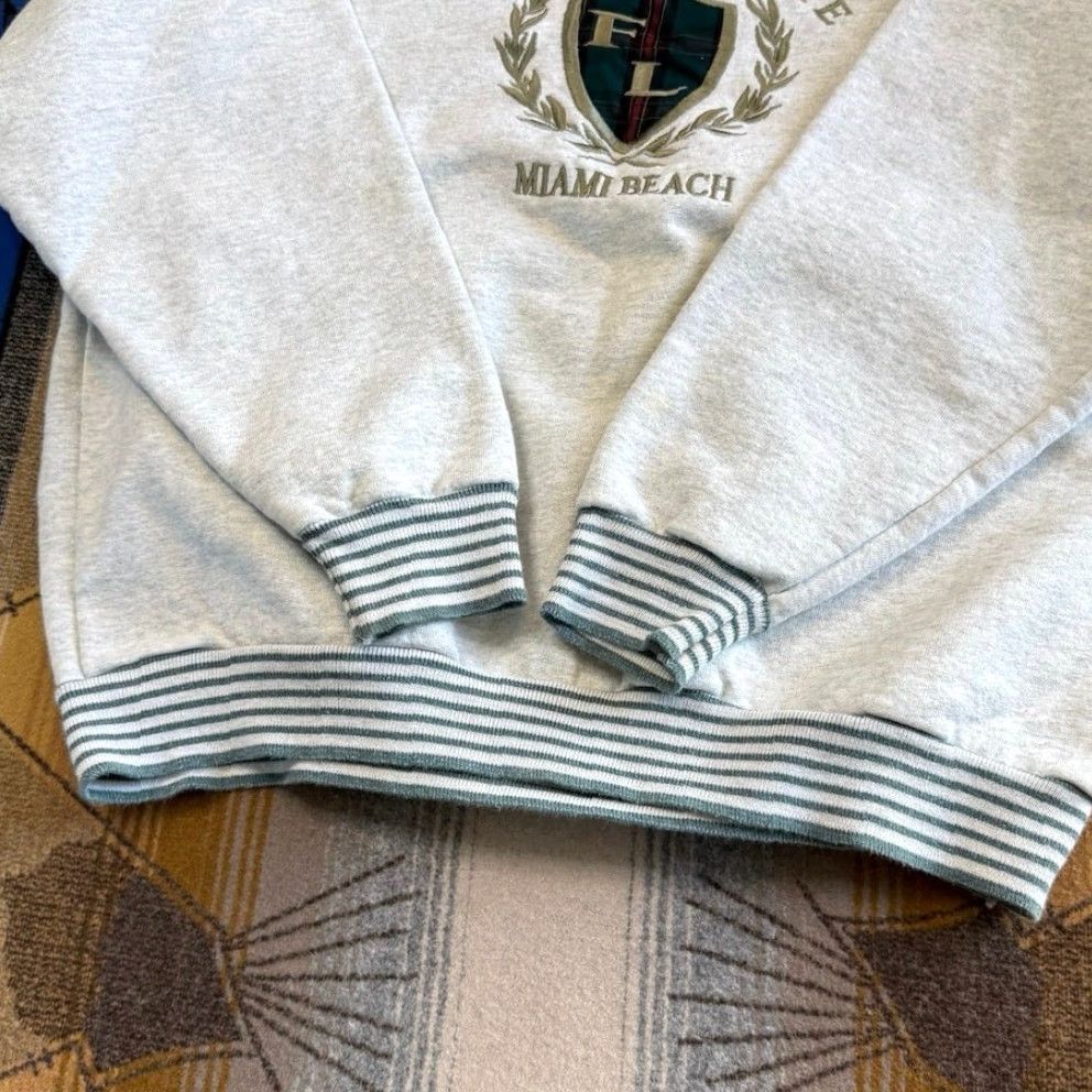 Vintage VINTAGE Miami Beach Florida Embroidered Crewneck Sweatshirt Size L USA Basix Gray Crew Neck Long Sleeve Pullover Sweatshirt 90s Beach Men Size US L / EU 52-54 / 3 - 3 Thumbnail