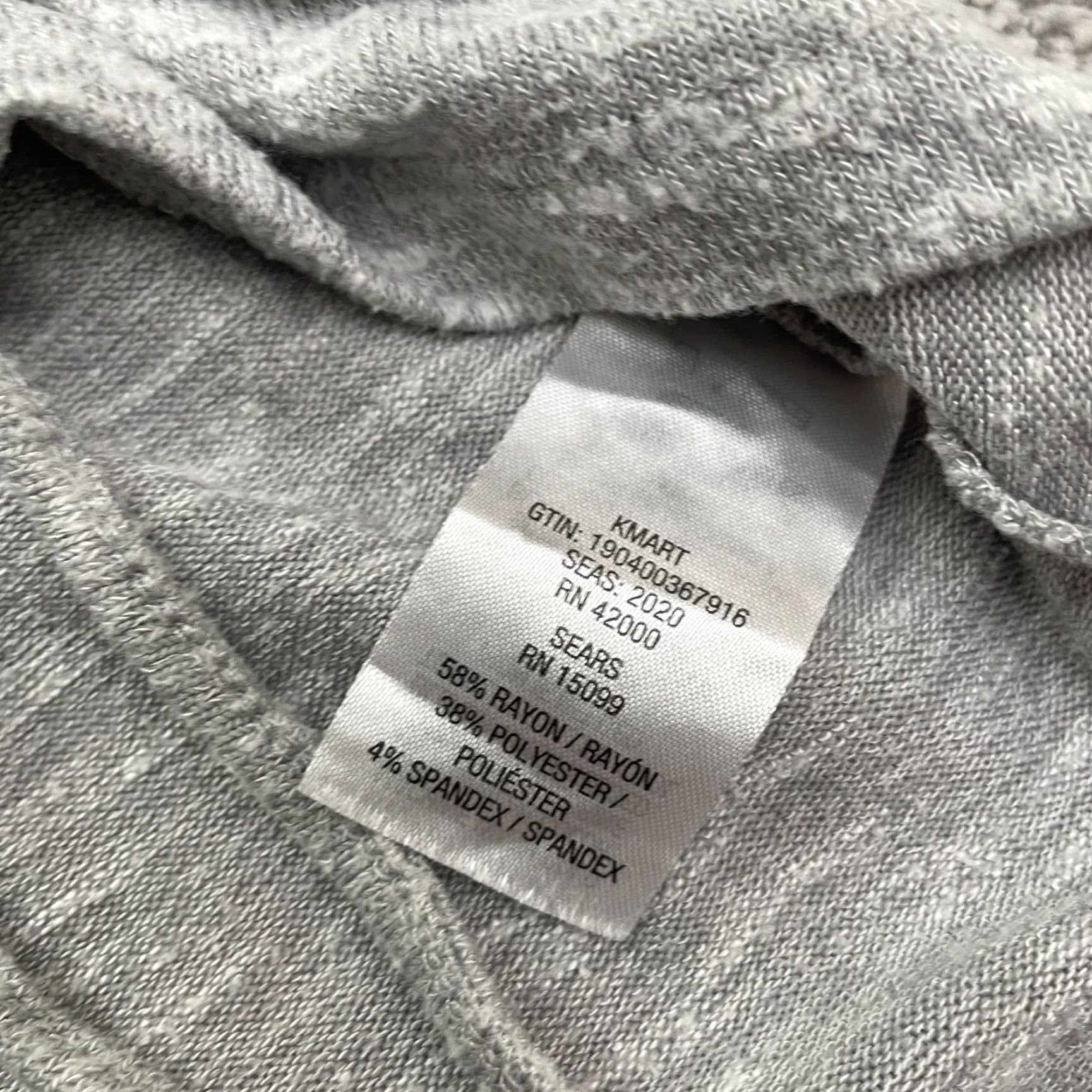 Basic Editions Basic Edition T-Shirt Casual Womens 3XL Gray 3/4 Sleeve Crew Neck Knit Polyester Rayon All Seasons Lightweight Stretch Solid Modern Classic Clothing Size XXL / US 16-18 / IT 52-54 - 5 Thumbnail