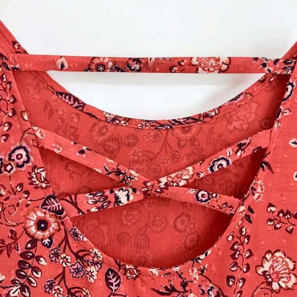 Designer Floral Bell Sleeve Blouse - Vibrant Coral Size S / US 4 / IT 40 - 3 Thumbnail