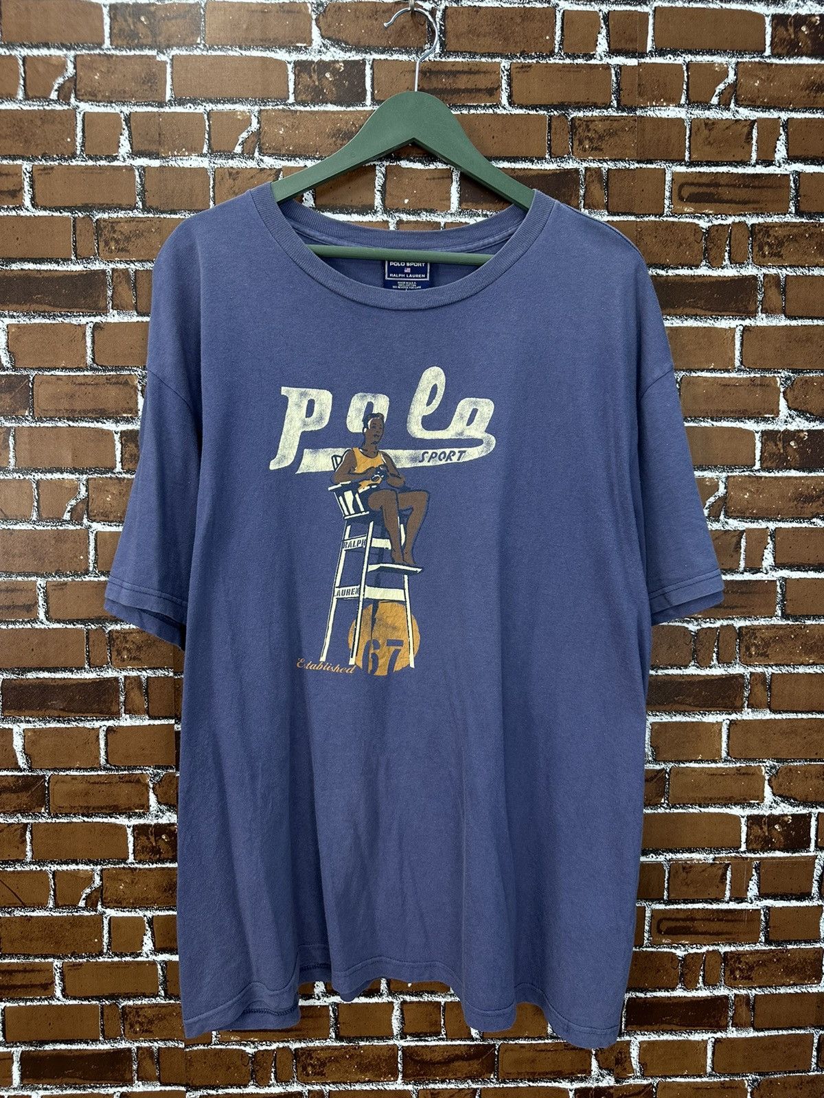 Polo Ralph Lauren Vintage Polo Sport Made In USA Tshirt A948 Size US L / EU 52-54 / 3 - 1 Thumbnail