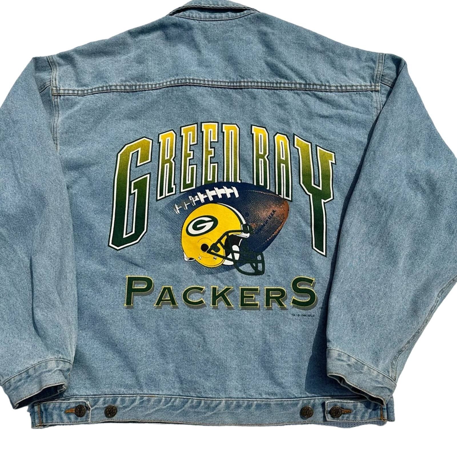 Vintage 90's Green Bay Packers NFL Jean Jacket / Cliff Engle