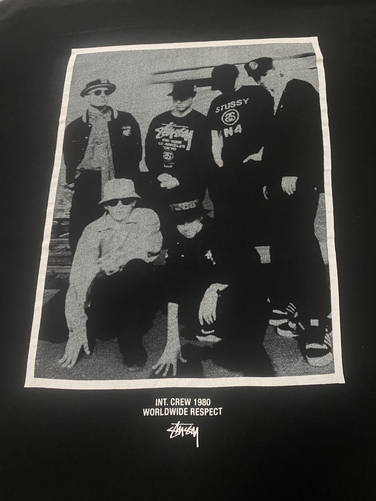 Stussy × Vintage STUSSY BLACK SKATE WHITE CREW WORLDWIDE REDPECT T-SHIRT🔥 Size US M / EU 48-50 / 2 - 5 Thumbnail