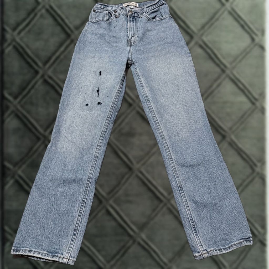 Abercrombie & Fitch Abercrombie & Fitch Curve Love Jeans Women's 90s Ultra High Rise Straight Blue 23 - Adult Regular Size Size 40" / US 18 - 1 Thumbnail